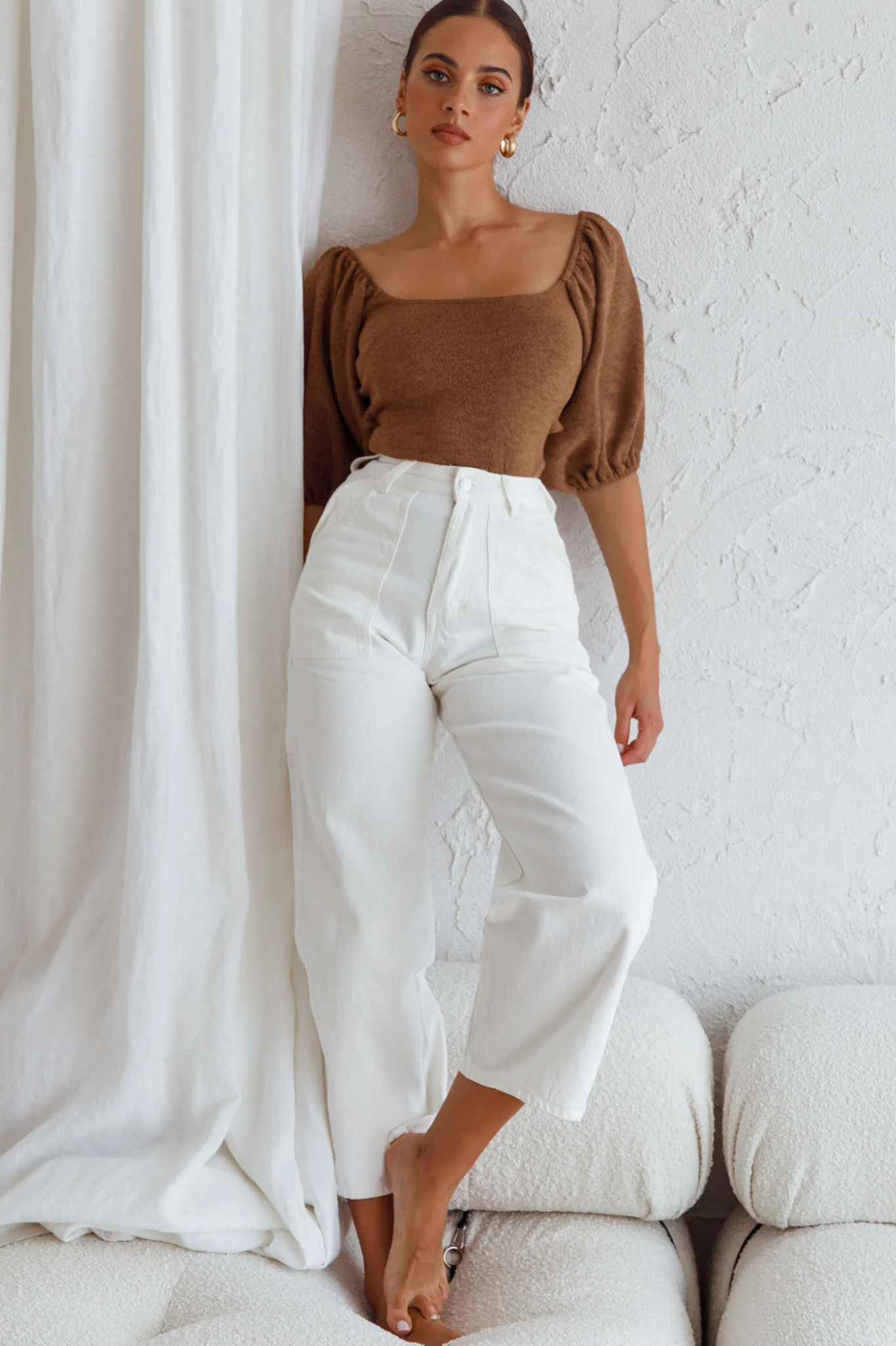 Maddi Tied Back Bodysuit Mocha - Sonourner