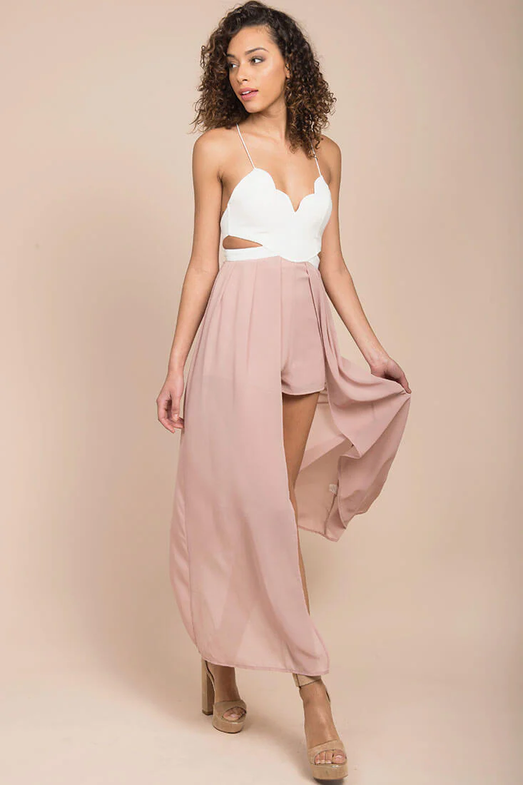 Trista cutout Maxi Romper White - Sonourner
