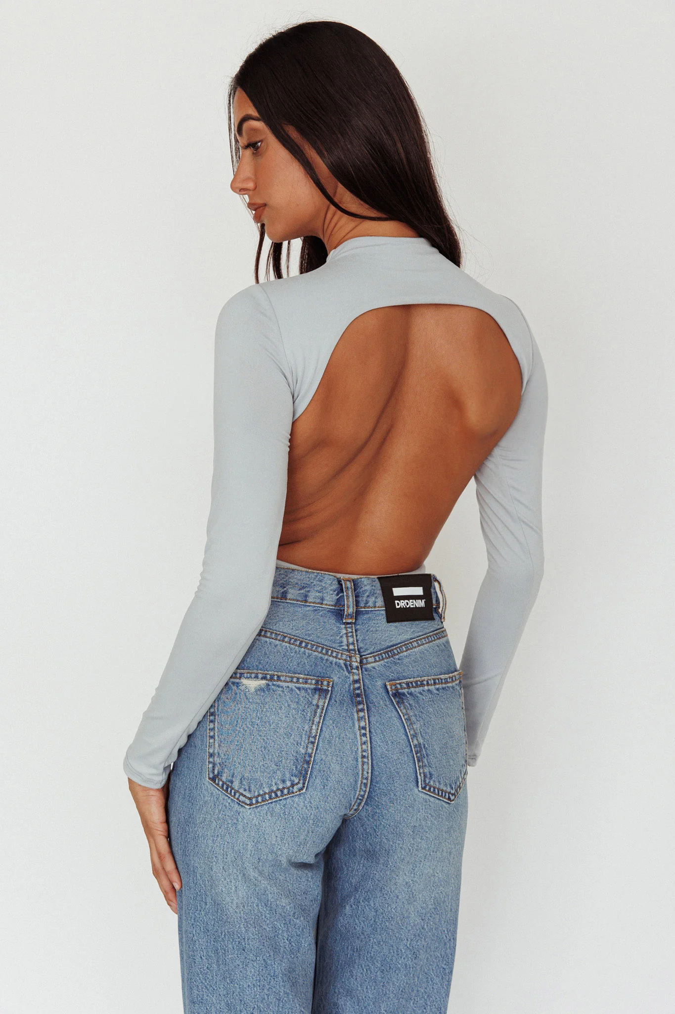 Remy Open Back Bodysuit Silver - Sonourner