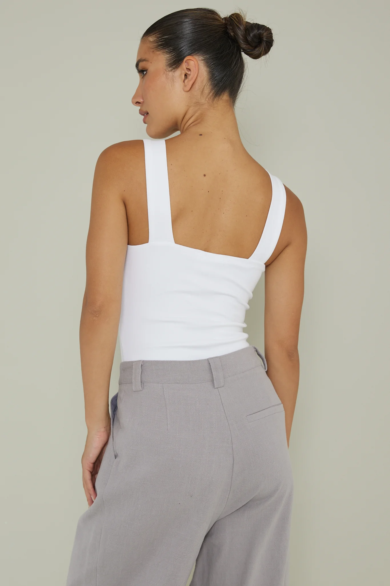 High Time Square Neckline Leotard White - Sonourner