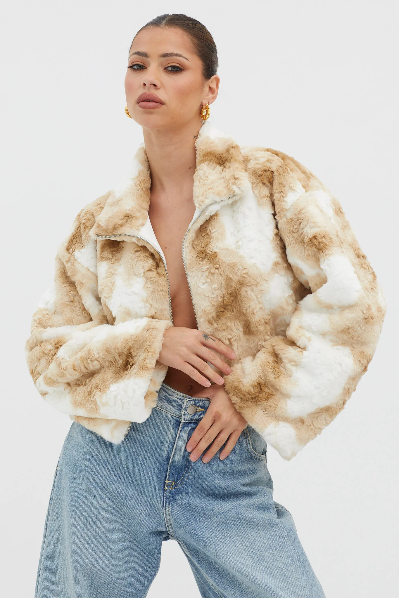 Margeaux Faux Fur Jacket Coffee - Sonourner