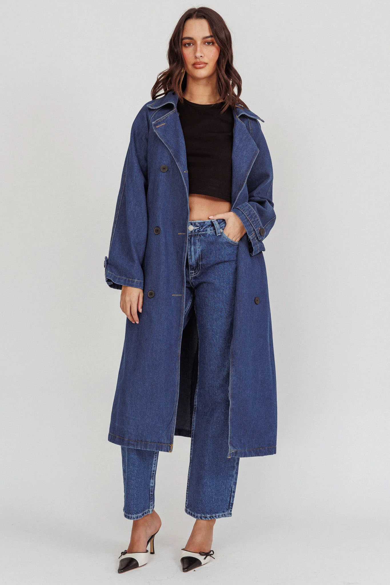 Nightshade Double Breasted Coat Denim - Sonourner