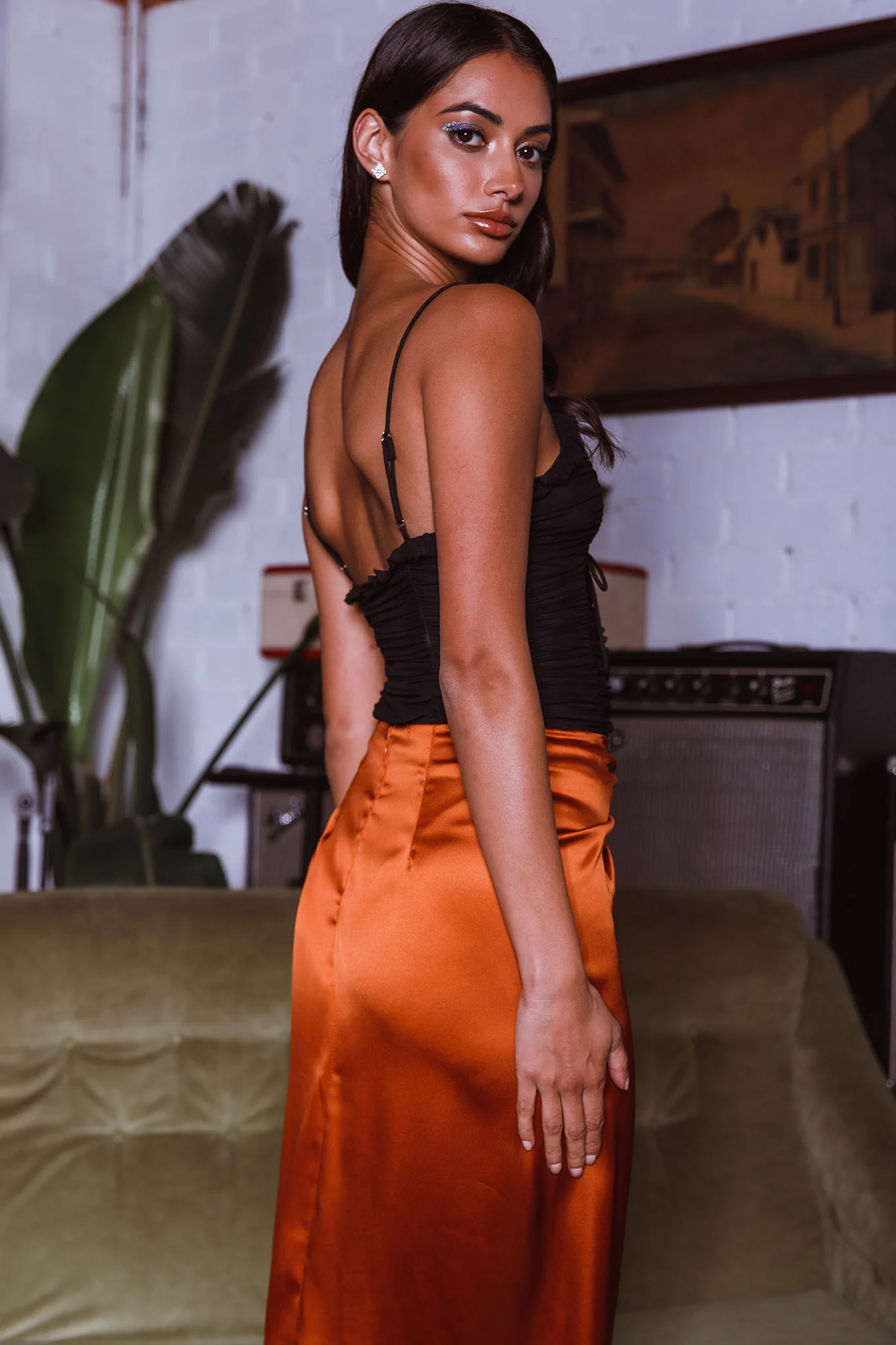 Orli Ruched Bodysuit Black - Sonourner