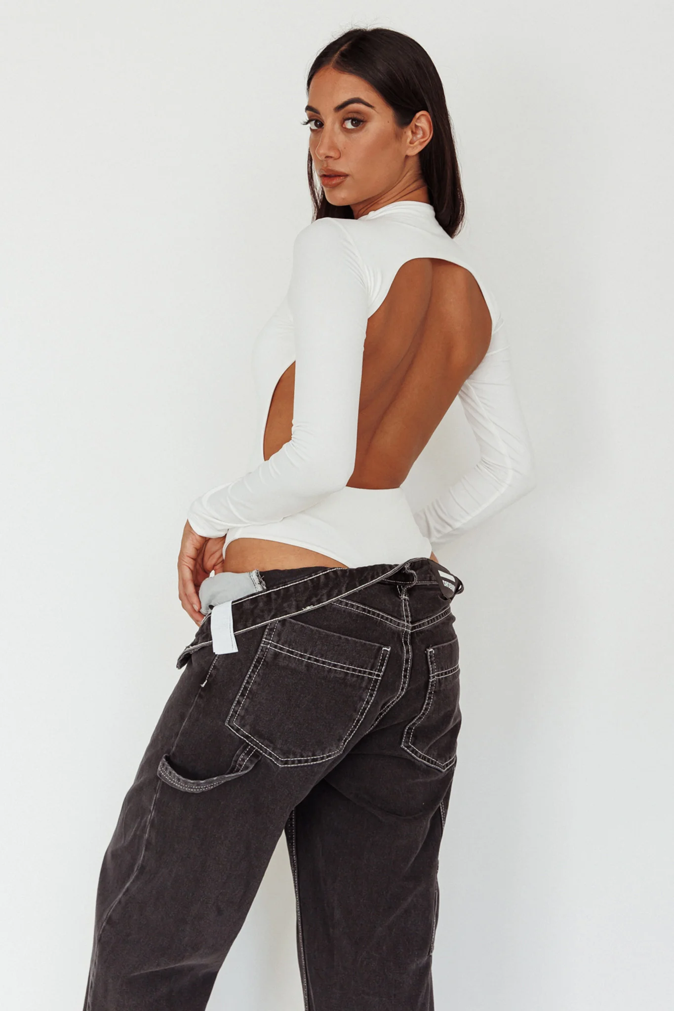 Remy Open Back Bodysuit Off White - Sonourner