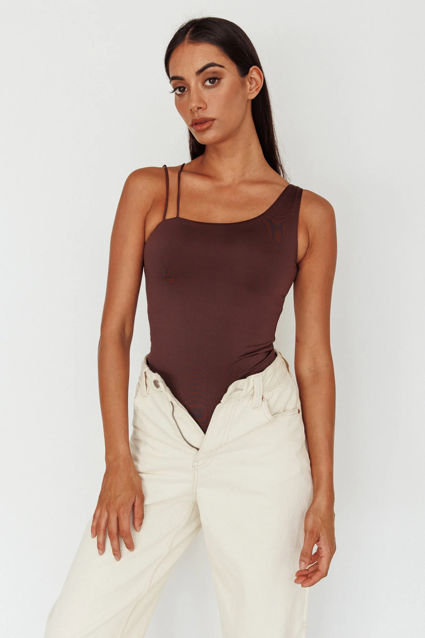 Bare Double Strap Bodysuit Brown - Sonourner
