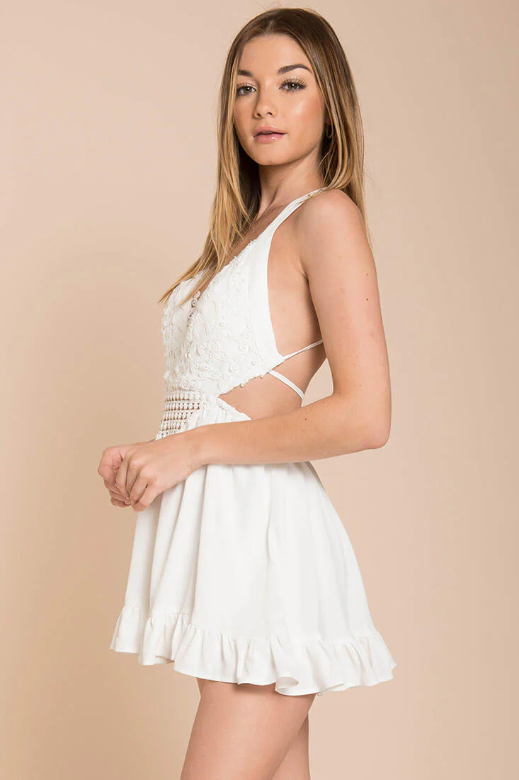 Kensington Crochet Romper White - Sonourner