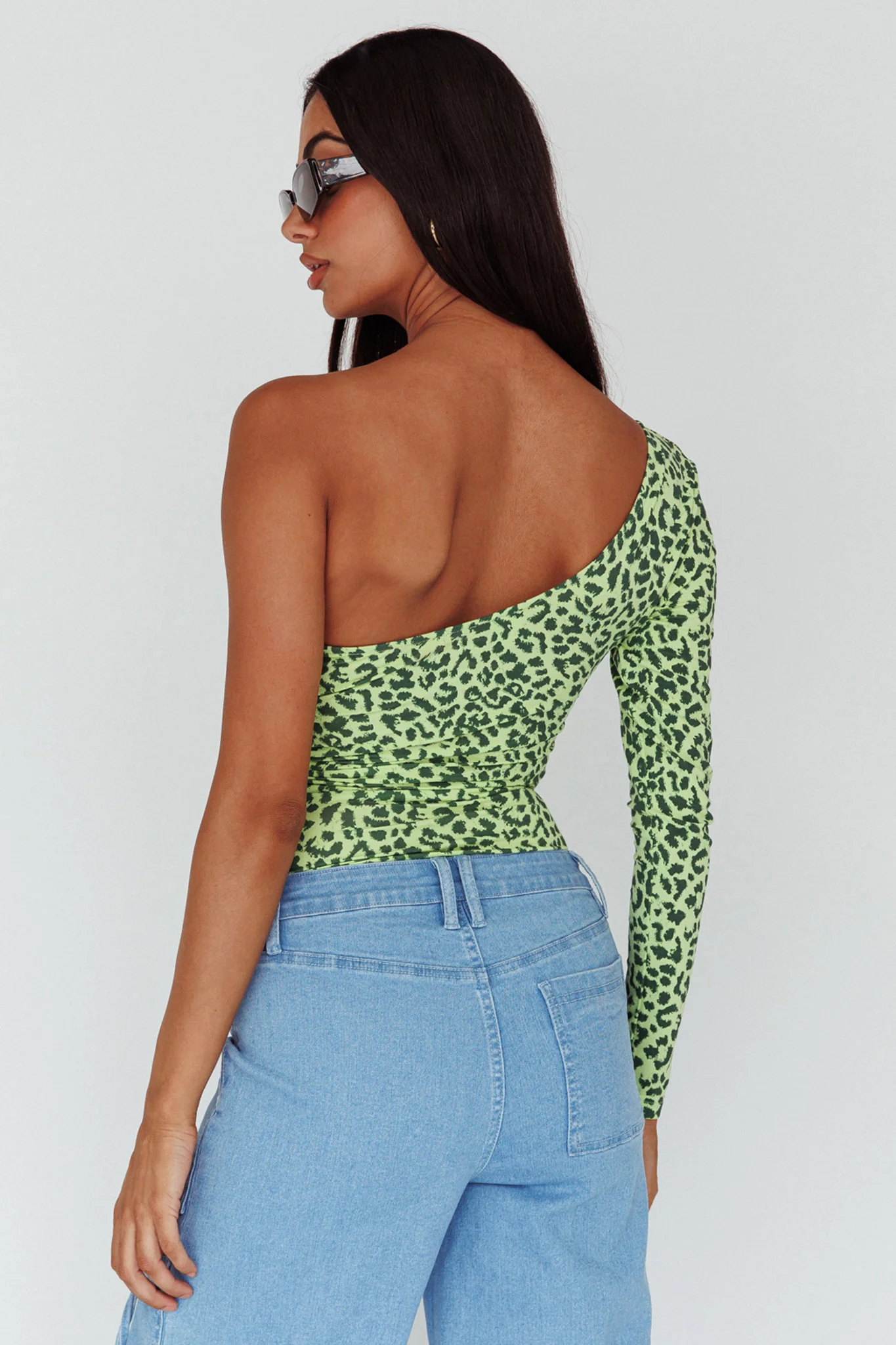 Fifi One Sleeve Bodysuit Leopard Apple - Sonourner