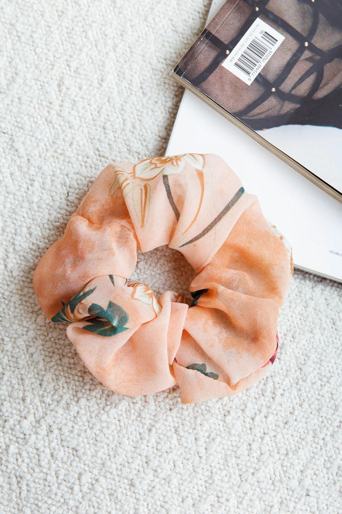 Chouchou Scrunchie Floral Peach - Sonourner