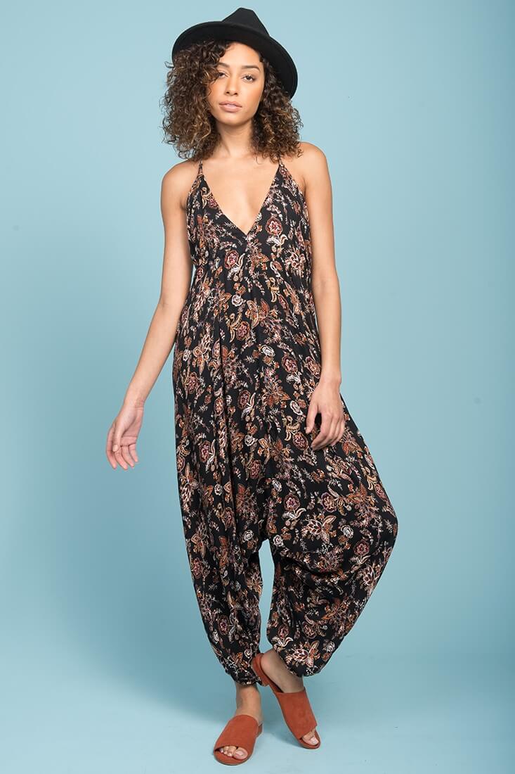 Annalee Floral Print Boho Jumpsuit - Sonourner
