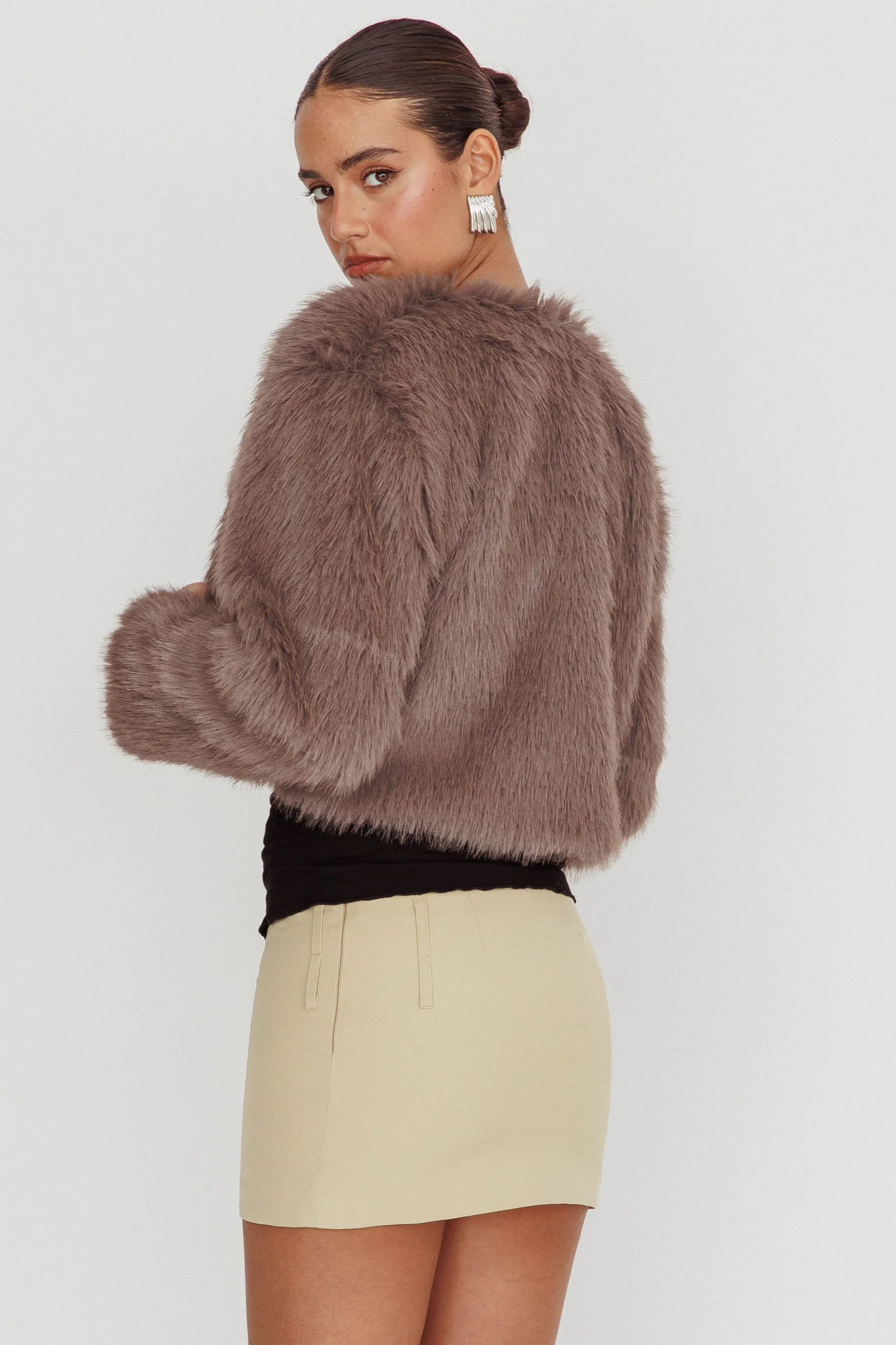 Snow Bunny Faux Fur Jacket Grey - Sonourner