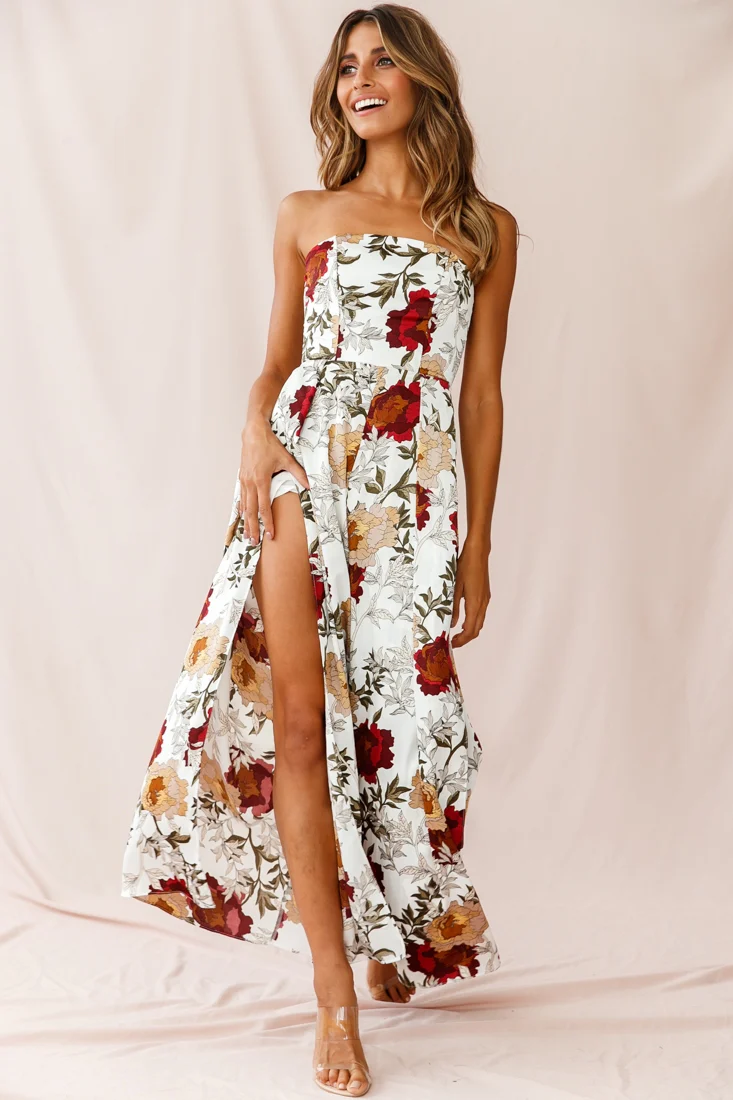 Yuzu Wide Leg Bandeau Jumpsuit White - Sonourner