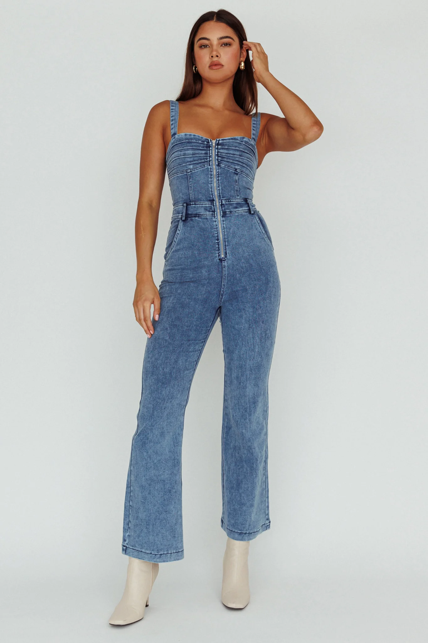 Emilio Flared Jumpsuit Denim - Sonourner