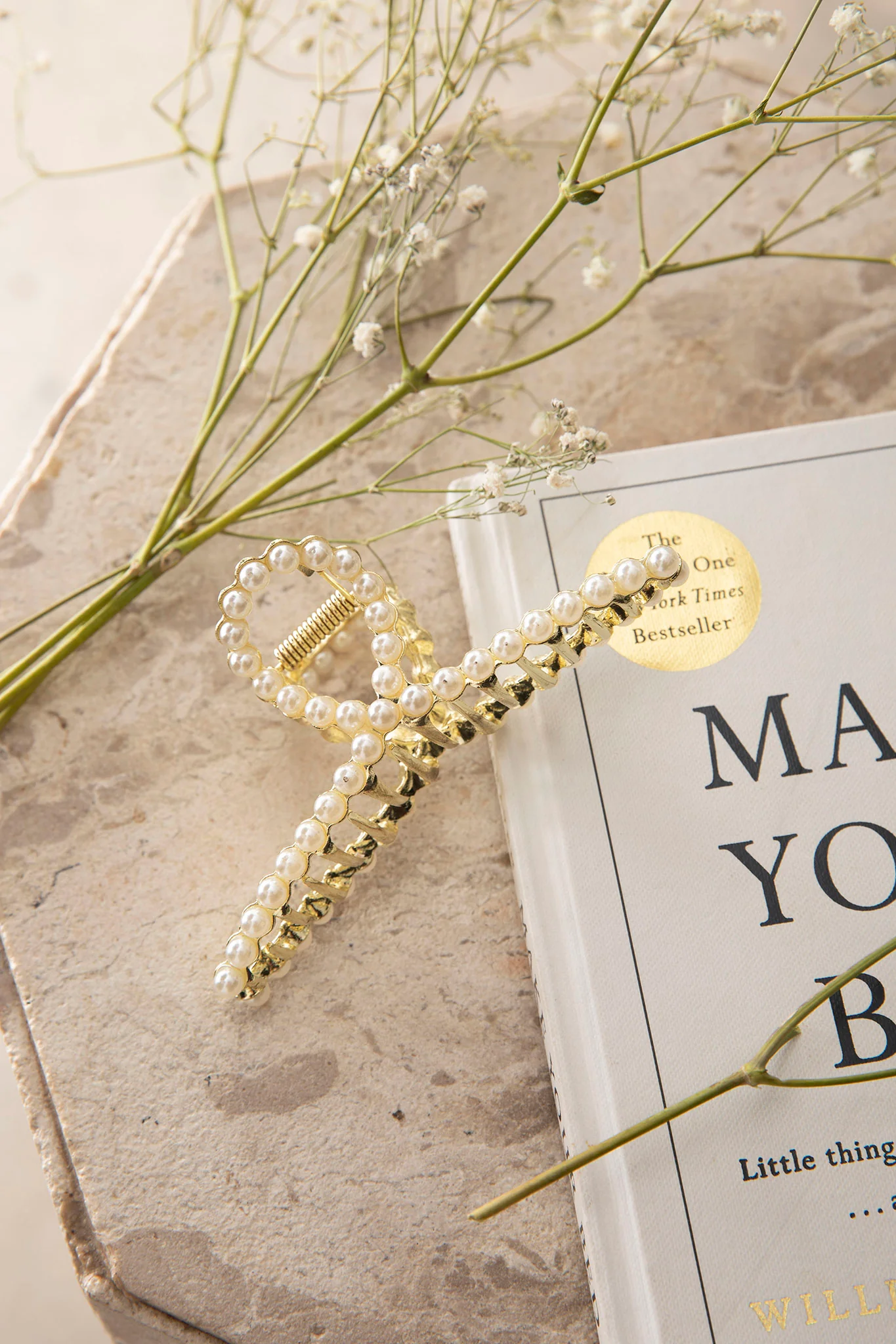 Madison Pearl Hair Clip Gold - Sonourner