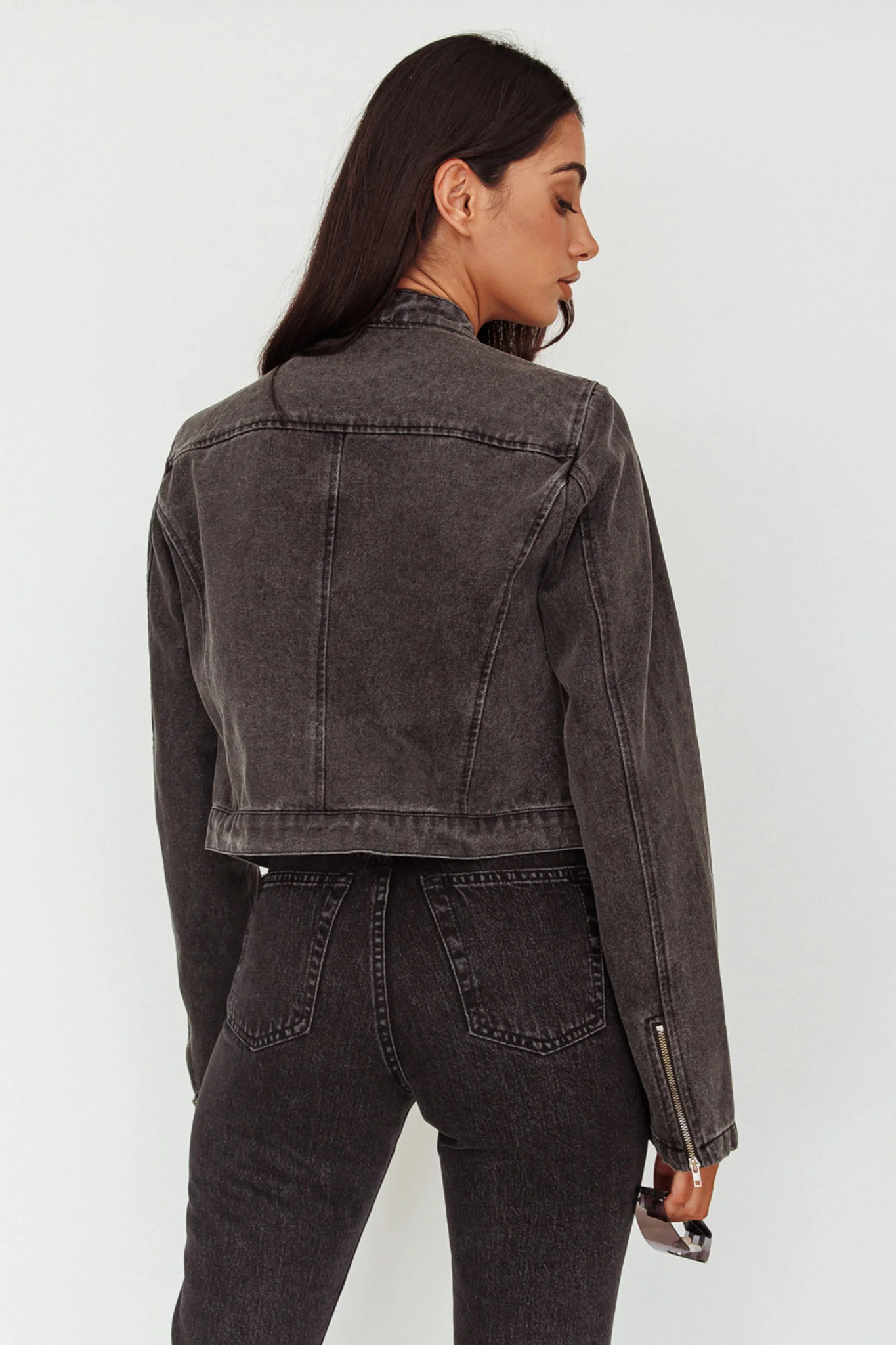 Girona Zipper Jacket Black Denim - Sonourner