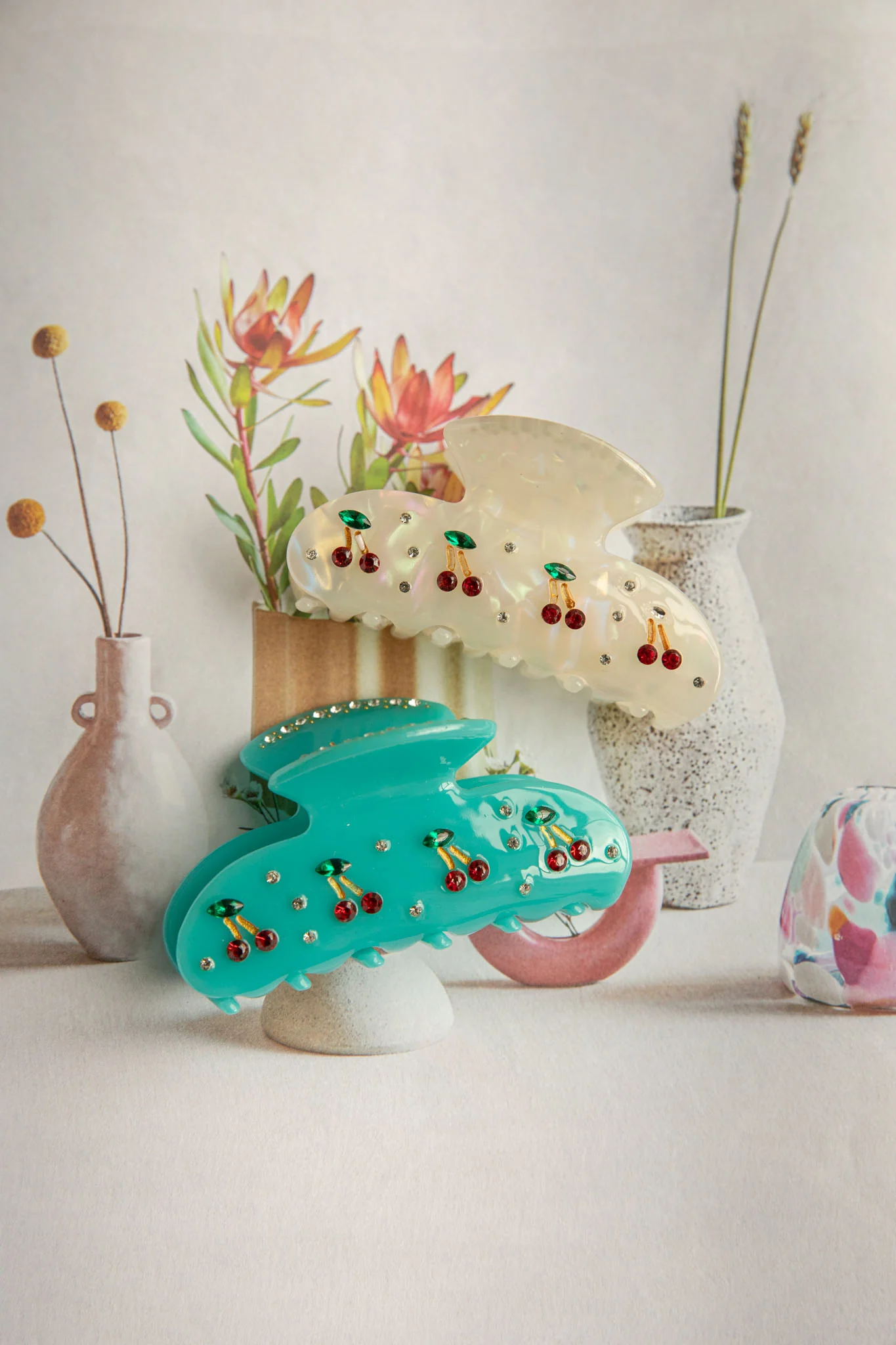 Cherry Pie Hair Clip Blue - Sonourner