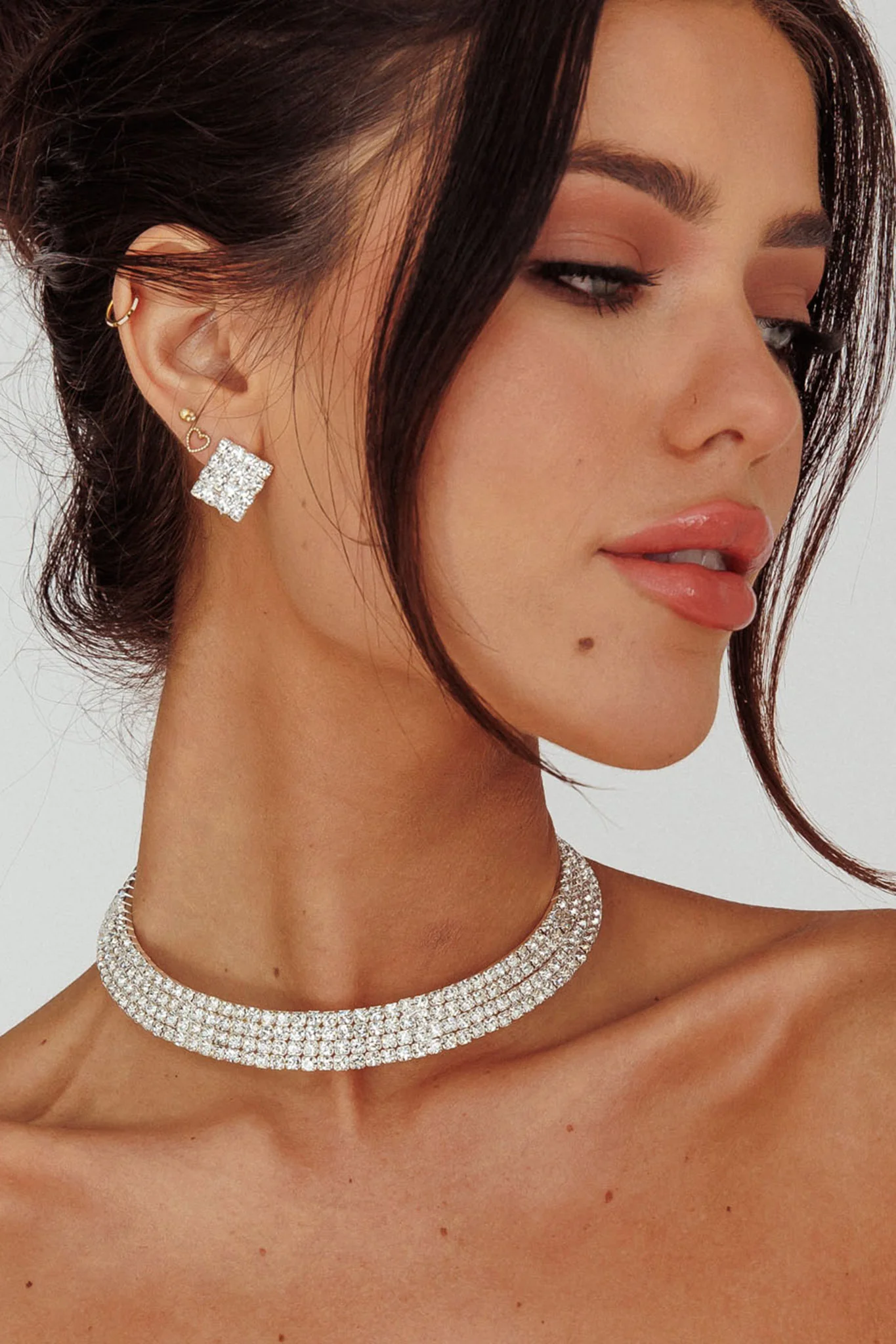 Sade Diamante Jewellery Set Silver - Sonourner