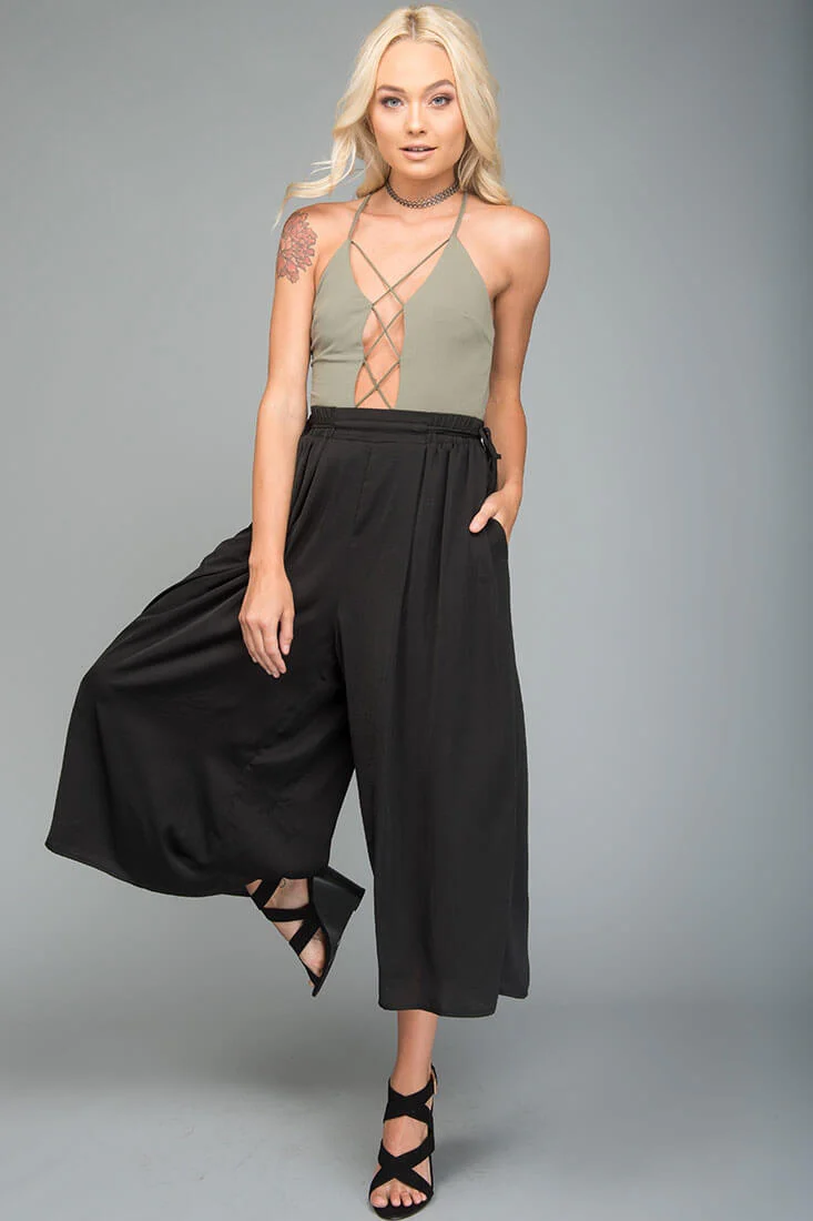 Lucy Loose Fit Wide Leg Pants Black - Sonourner