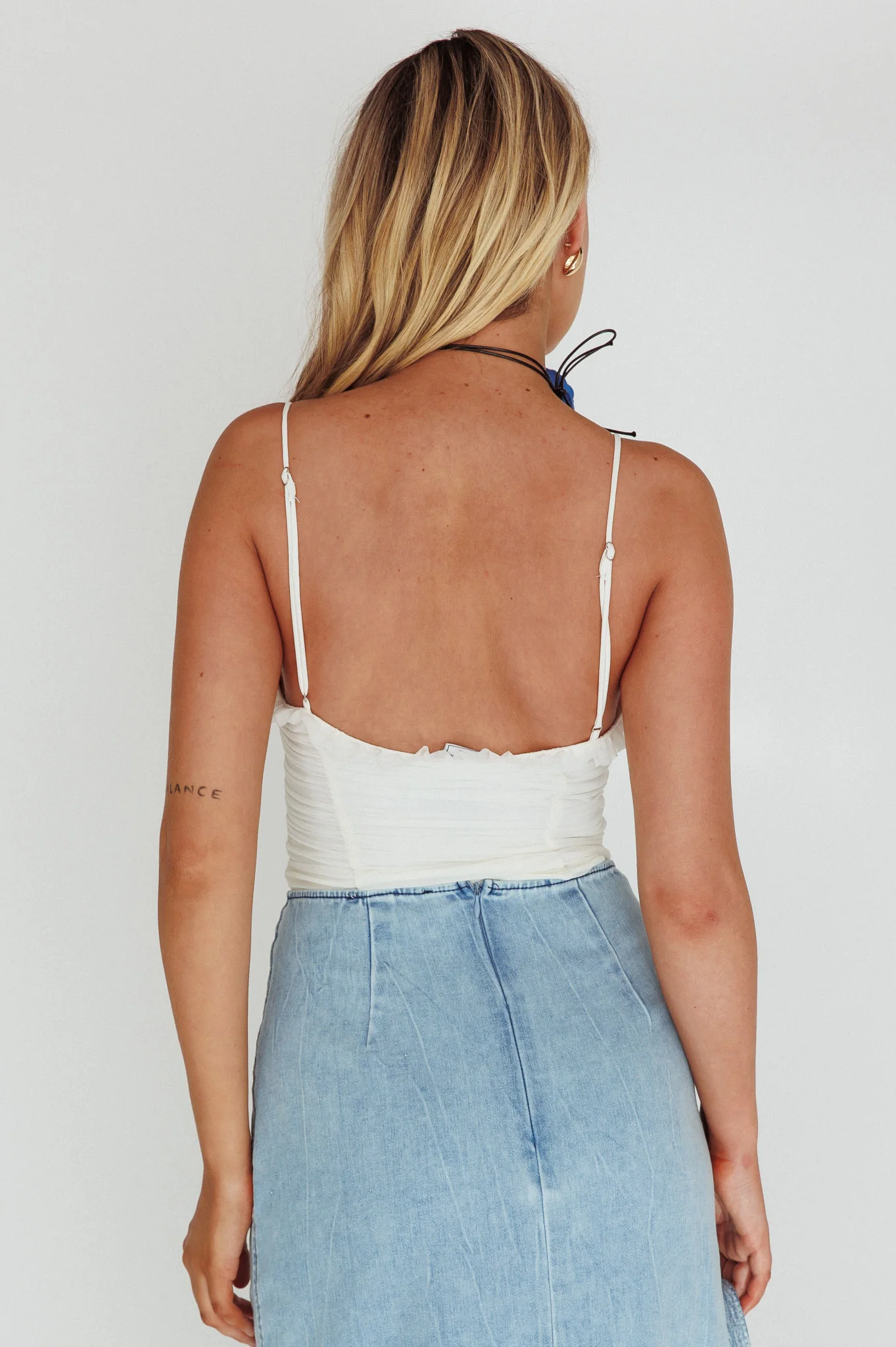 Orli Ruched Bodysuit White - Sonourner