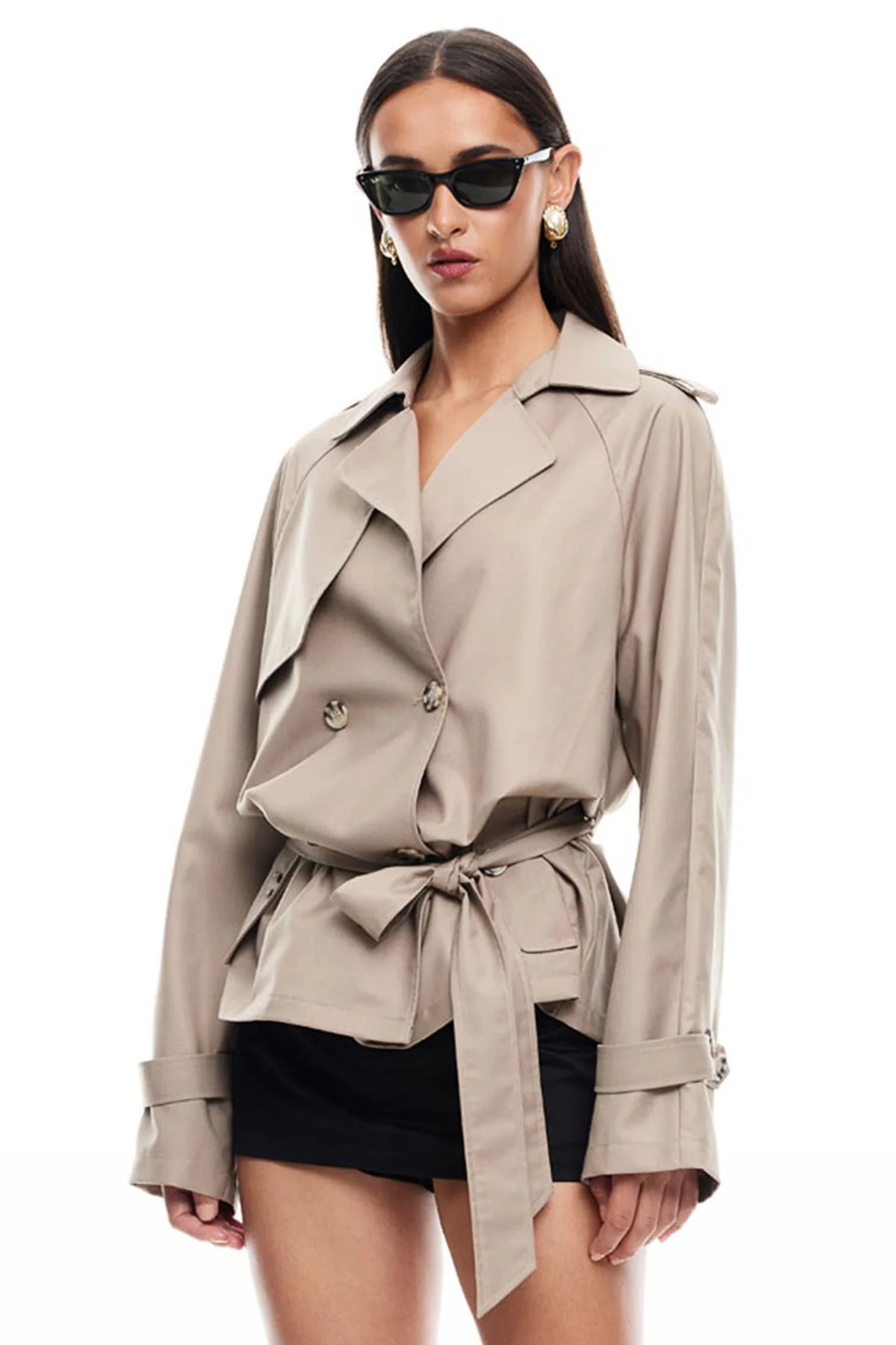 LIONESS Cropped Trencherous Coat Mushroom - Sonourner