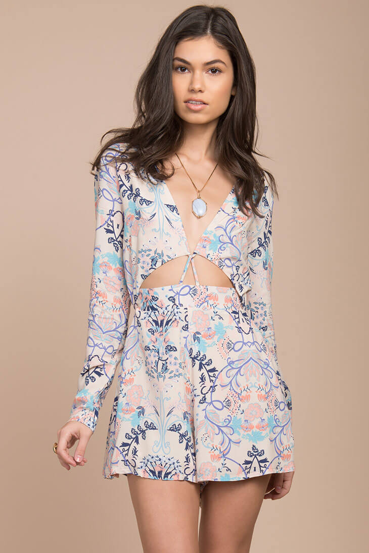 Penelope Bohemian Romper Blue Print - Sonourner