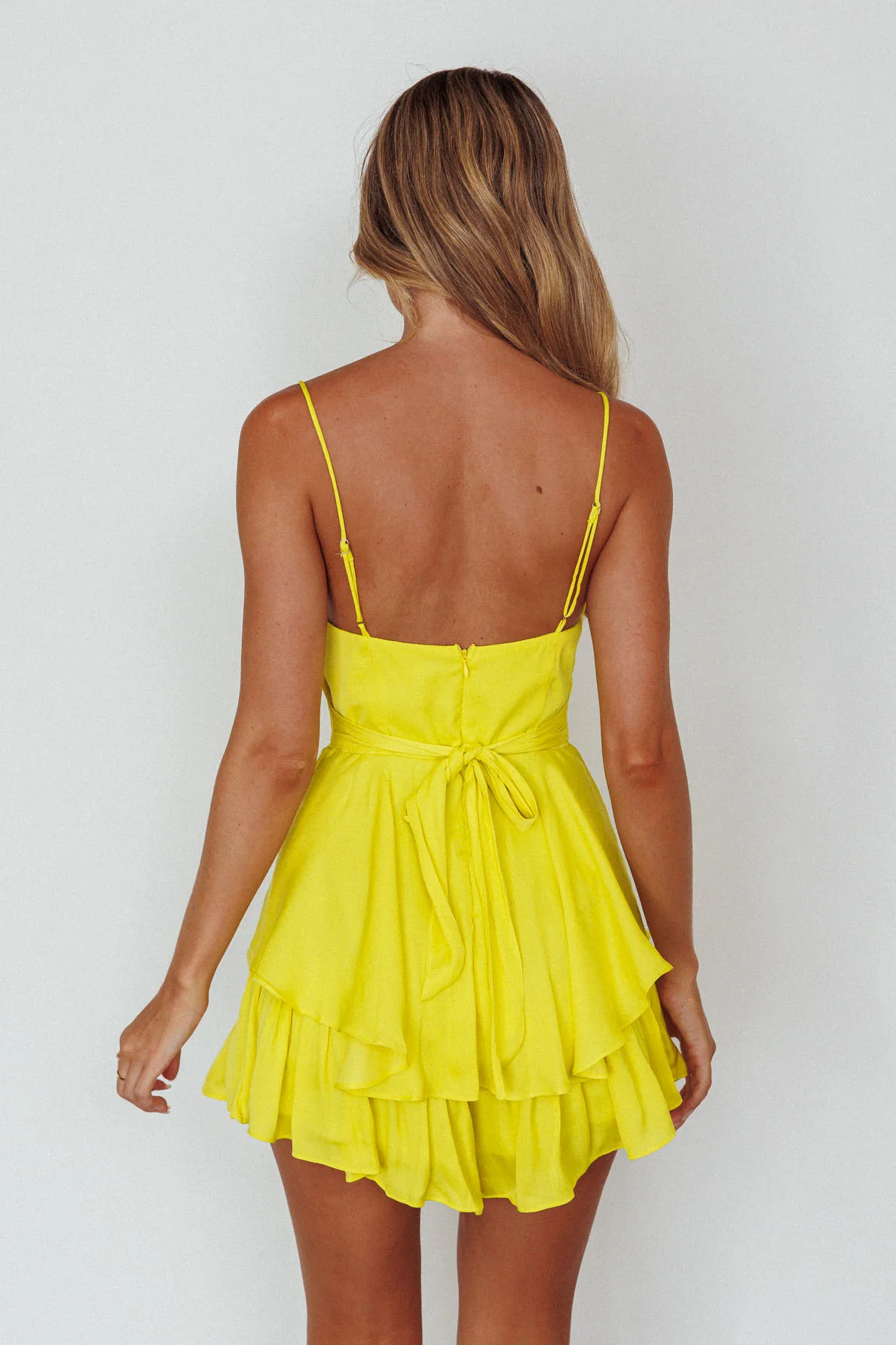 Well Versed Cowl Neck Flounce Romper Bright Yellow - Sonourner