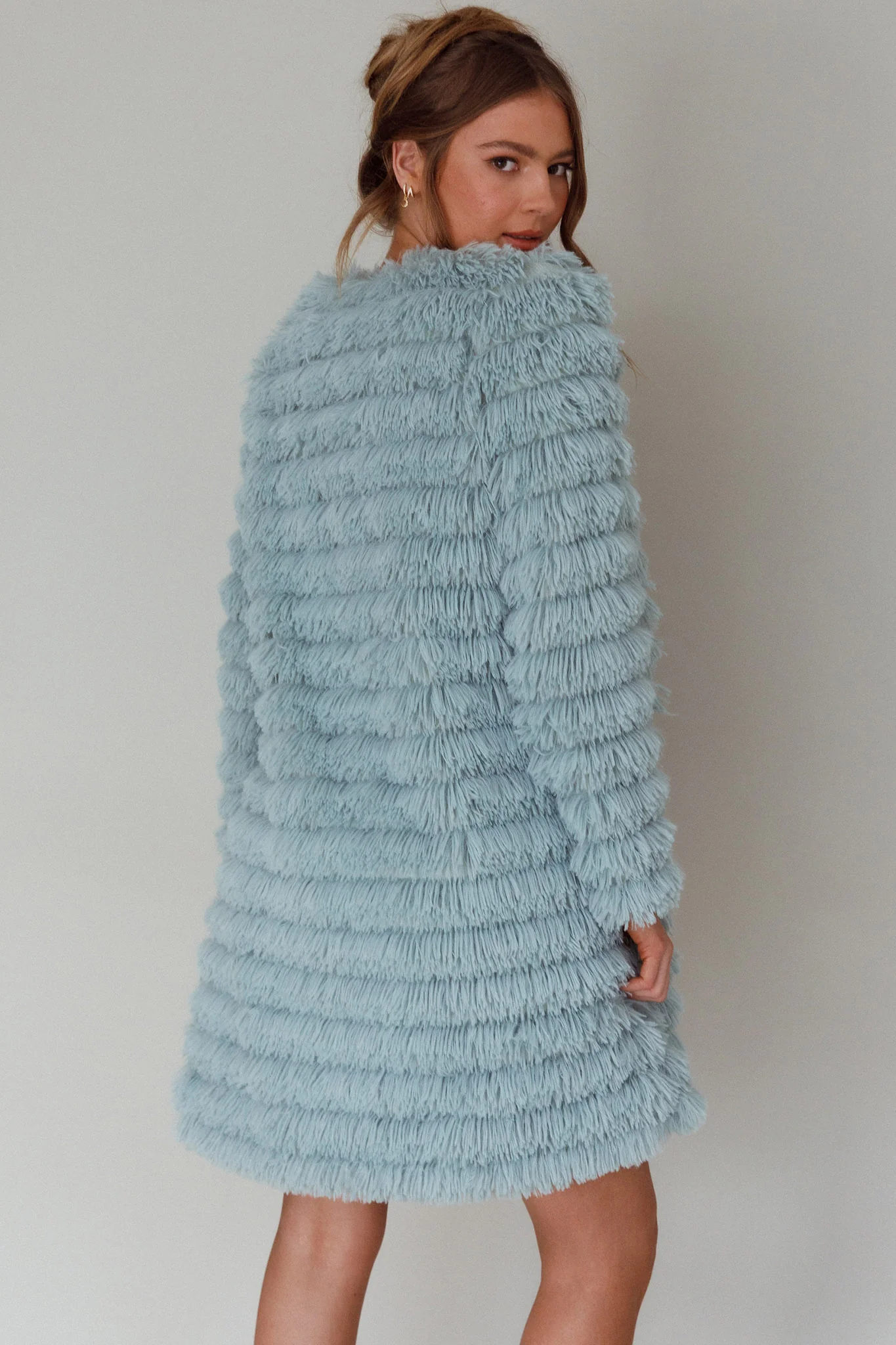 Montana Faux Fur Long Jacket Matcha - Sonourner