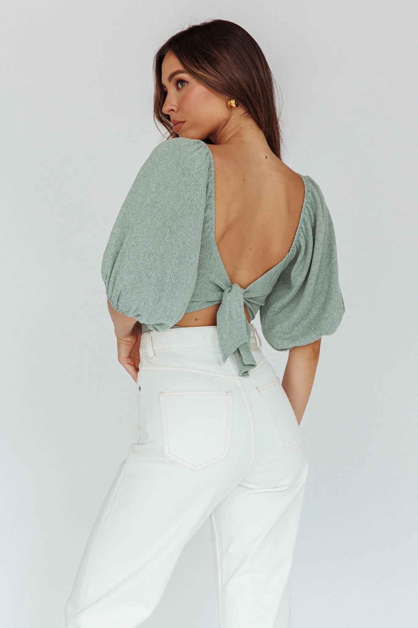 Maddi Tied Back Bodysuit Sage - Sonourner