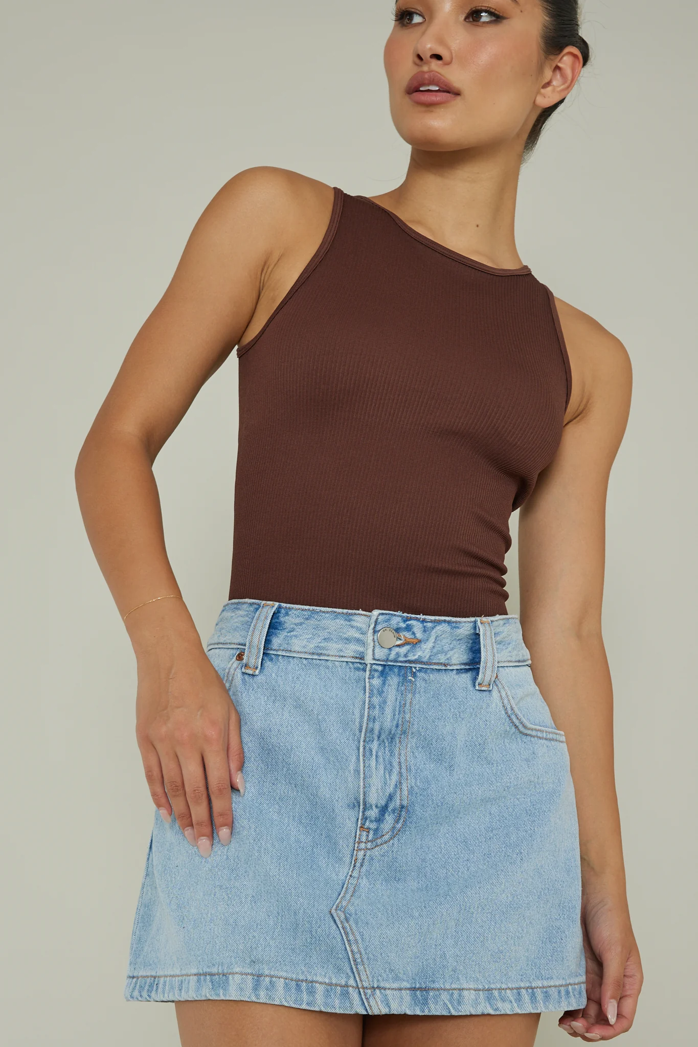 Attitude Ribbed Leotard Chocolate - Sonourner