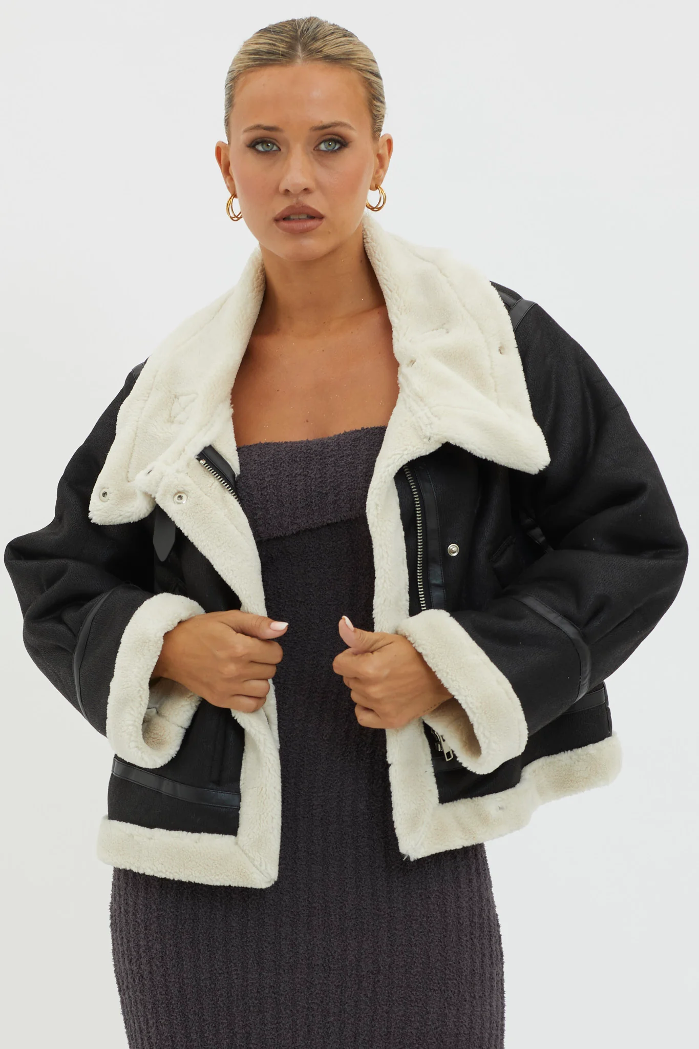 Wintertide Sherpa Trim Jacket Black - Sonourner