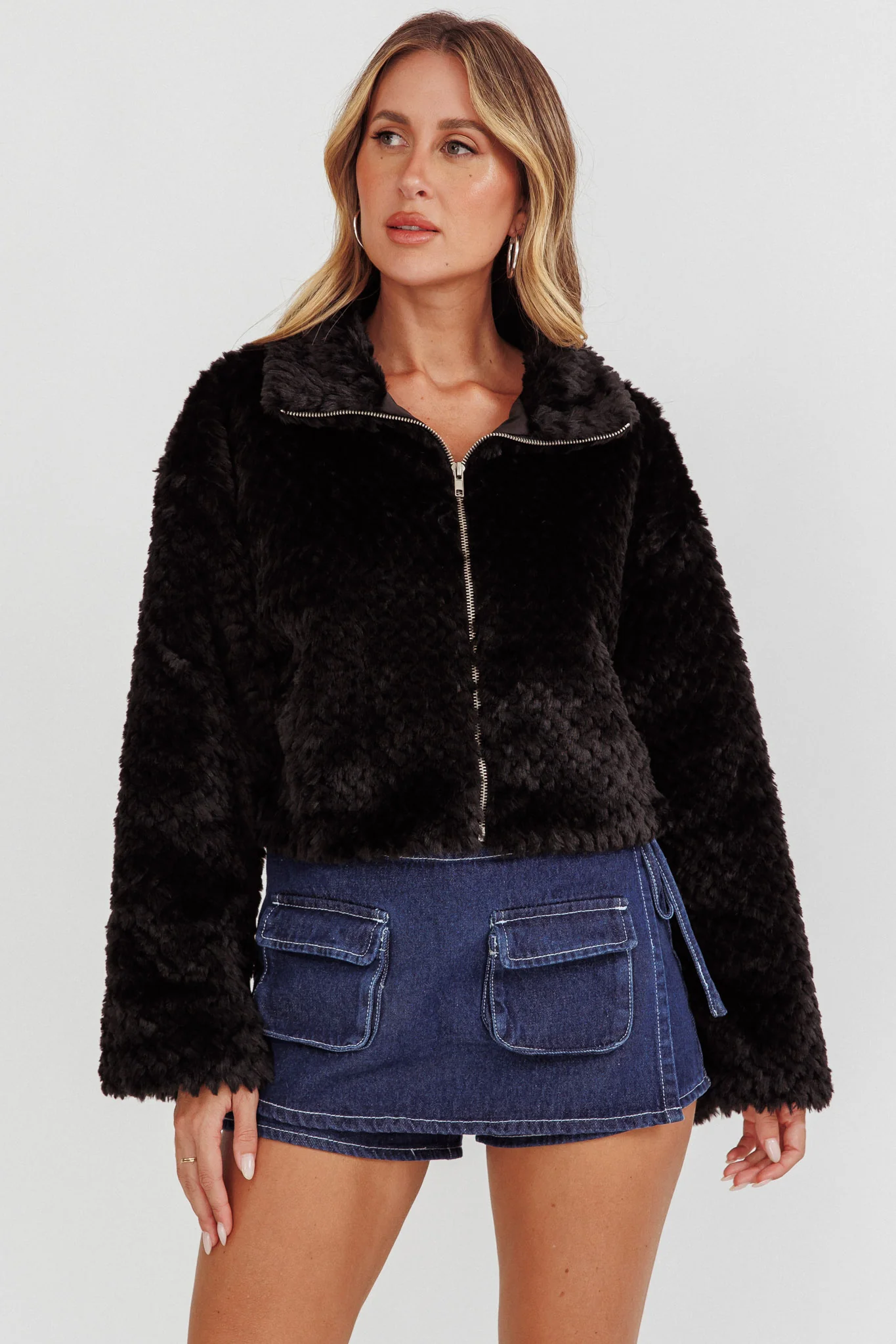 Margeaux Faux Fur Jacket Black - Sonourner