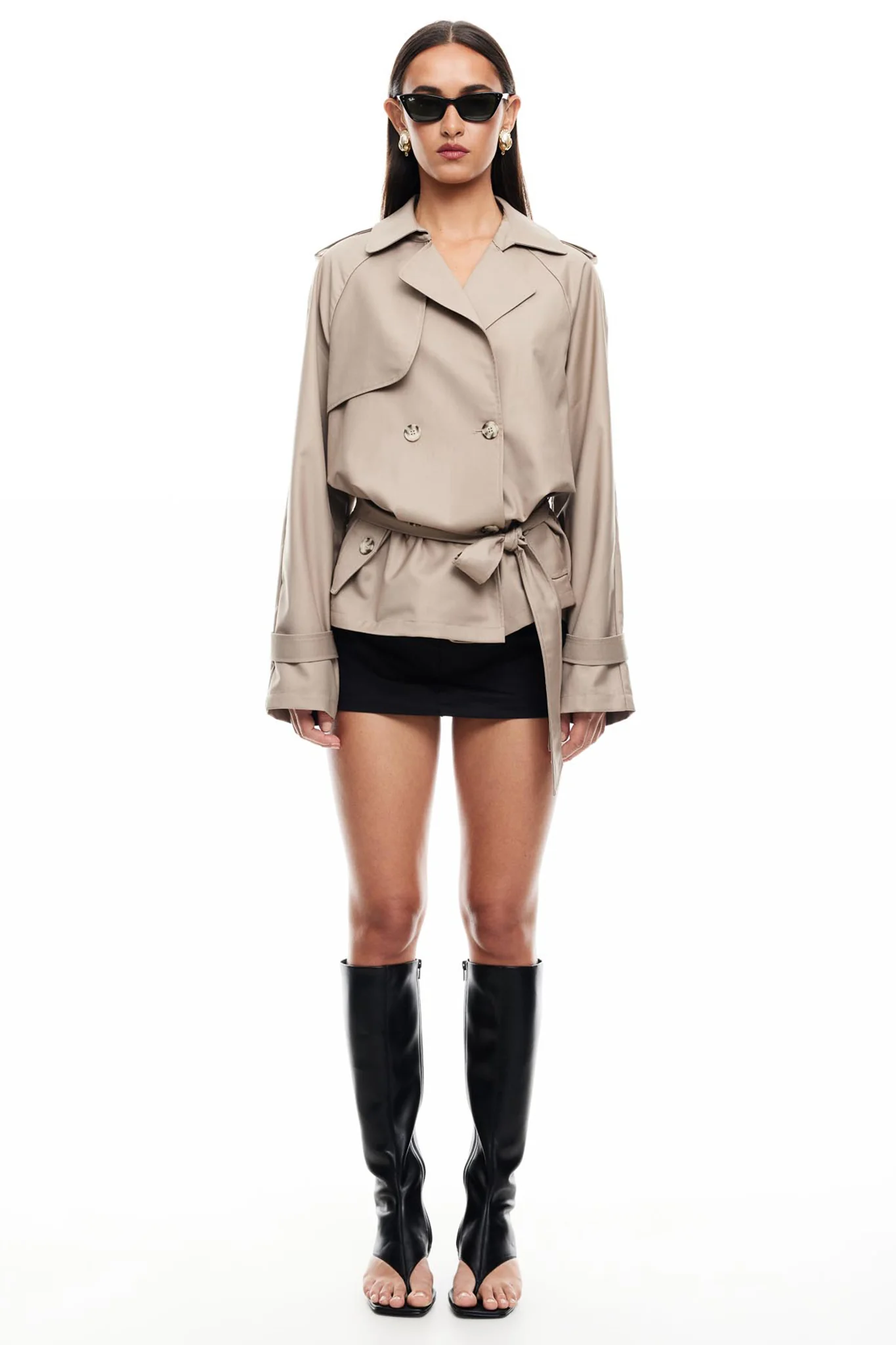 LIONESS Cropped Trencherous Coat Mushroom - Sonourner