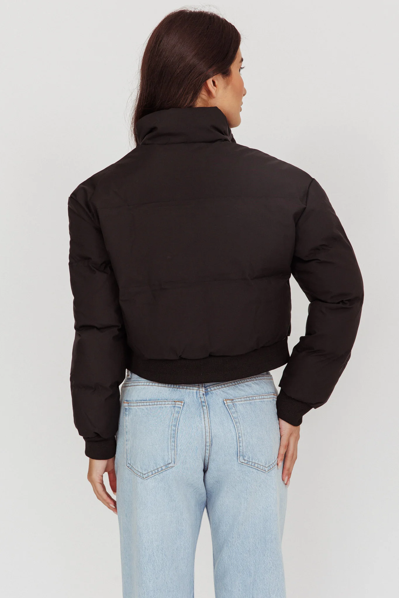 Infatuation Cropped Puffer Jacket Black - Sonourner