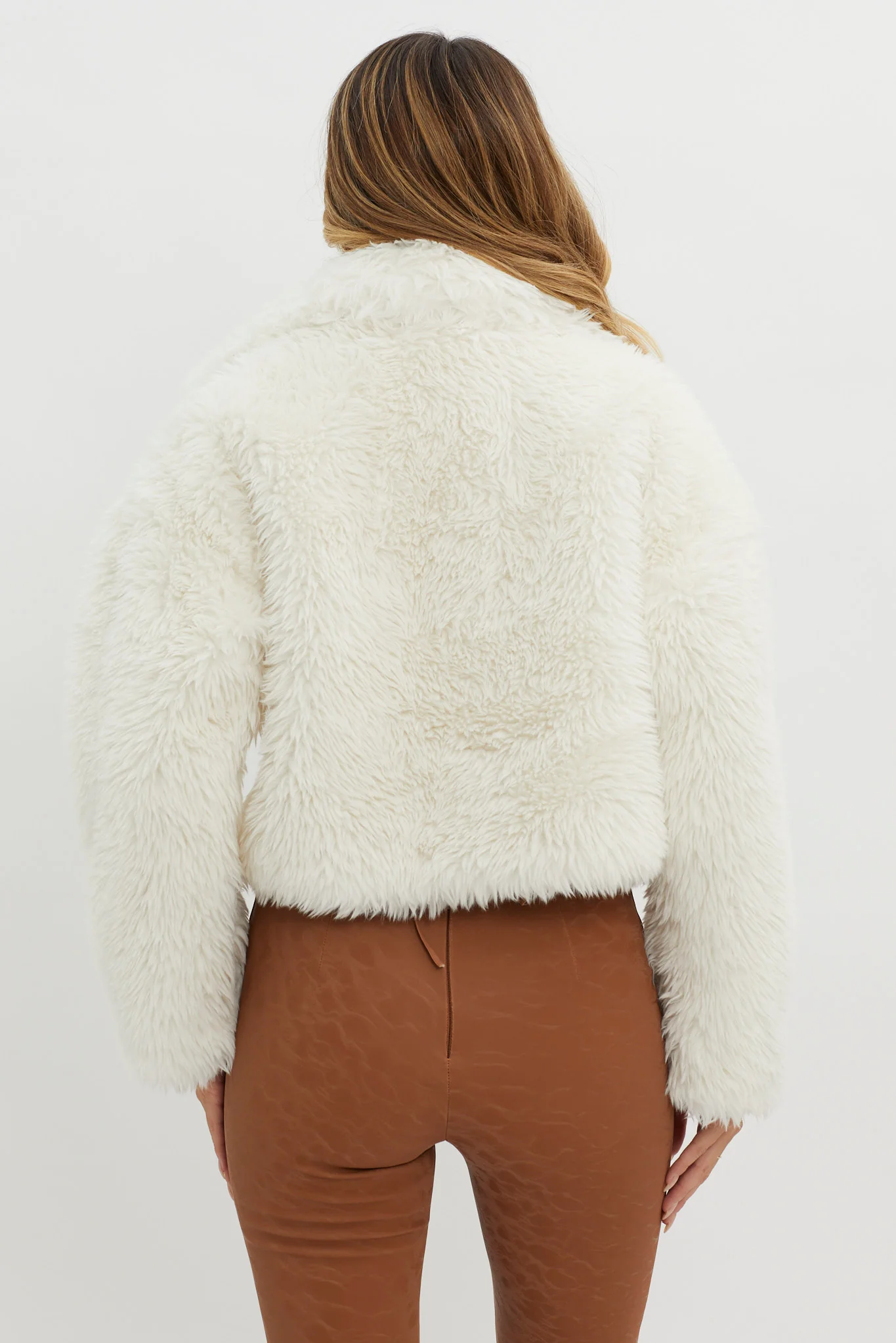 St Moritz Notch Lapel Fur Jacket White - Sonourner