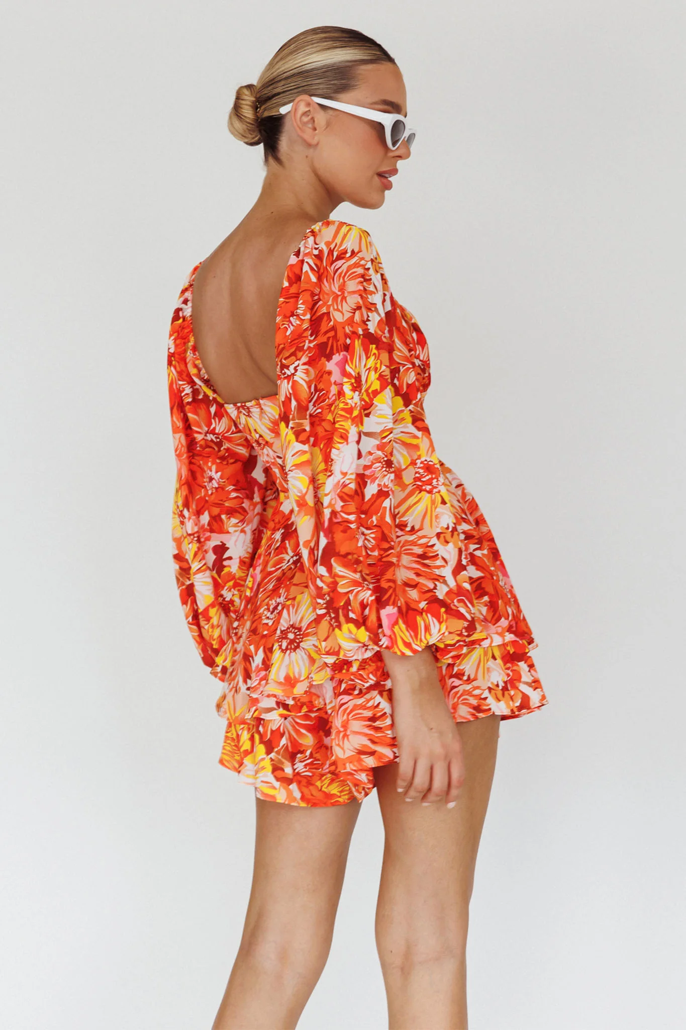 Evanice Shirred Waist Romper Floral Yellow - Sonourner