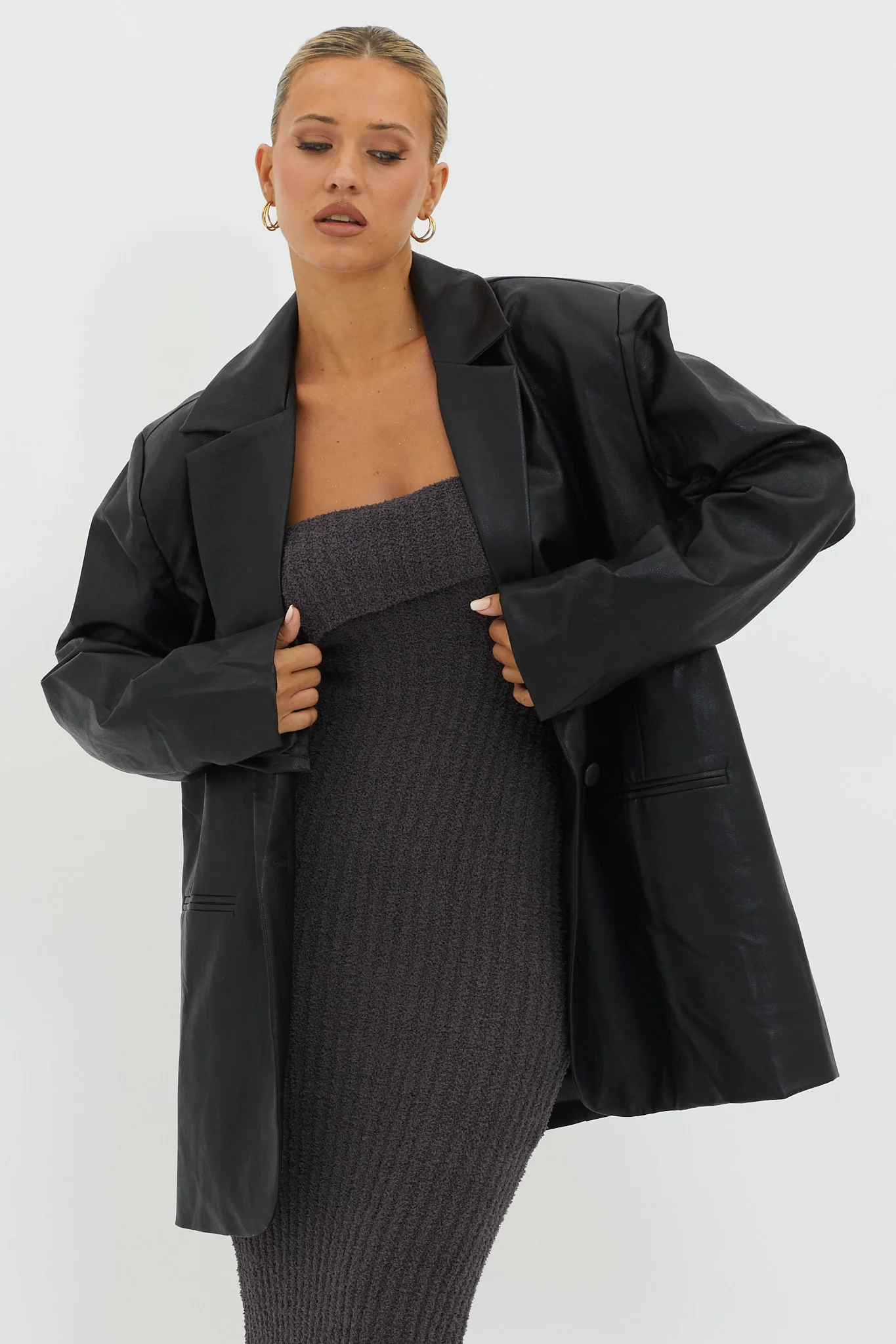 Luminate Oversized Coat Jacket Black - Sonourner