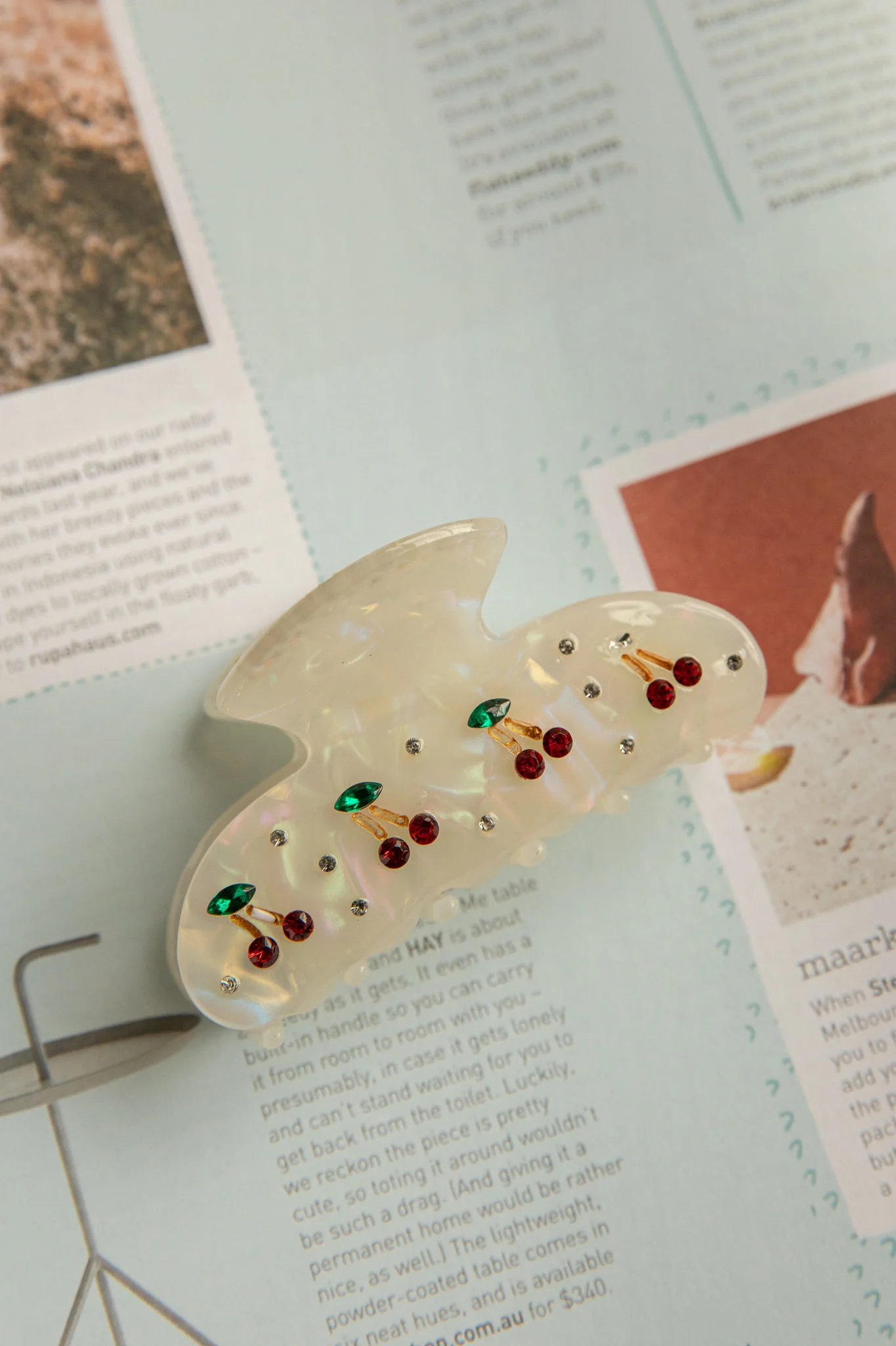 Cherry Pie Hair Clip White - Sonourner