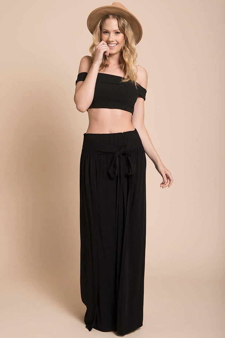 Evalyn High Slit Skirt Black - Sonourner