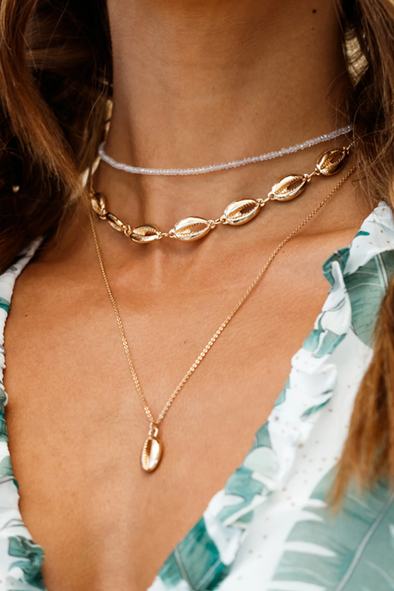 Misty Clear Crystal Bead Necklace - Sonourner