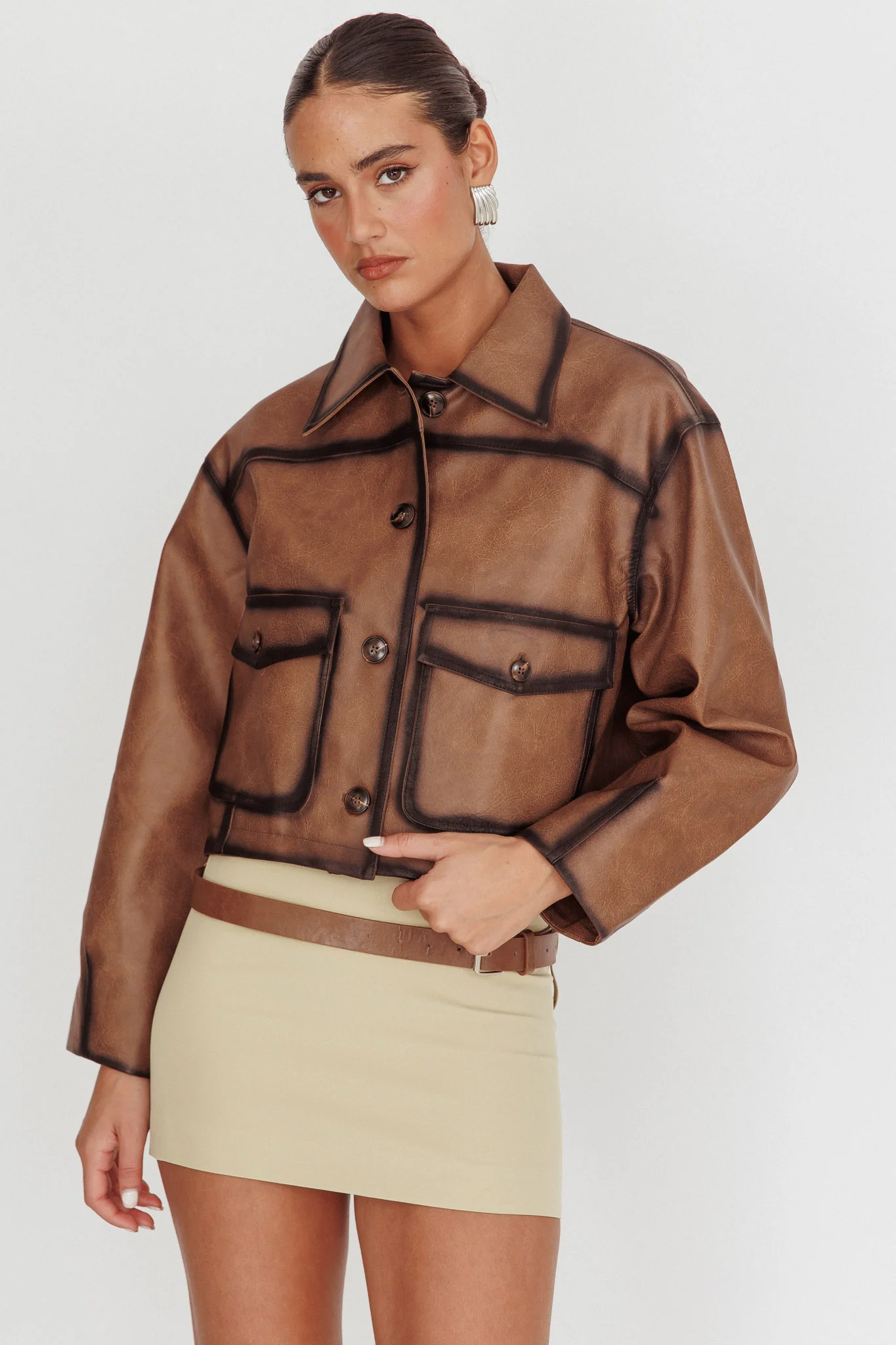 December Front Pocket Jacket Brown - Sonourner