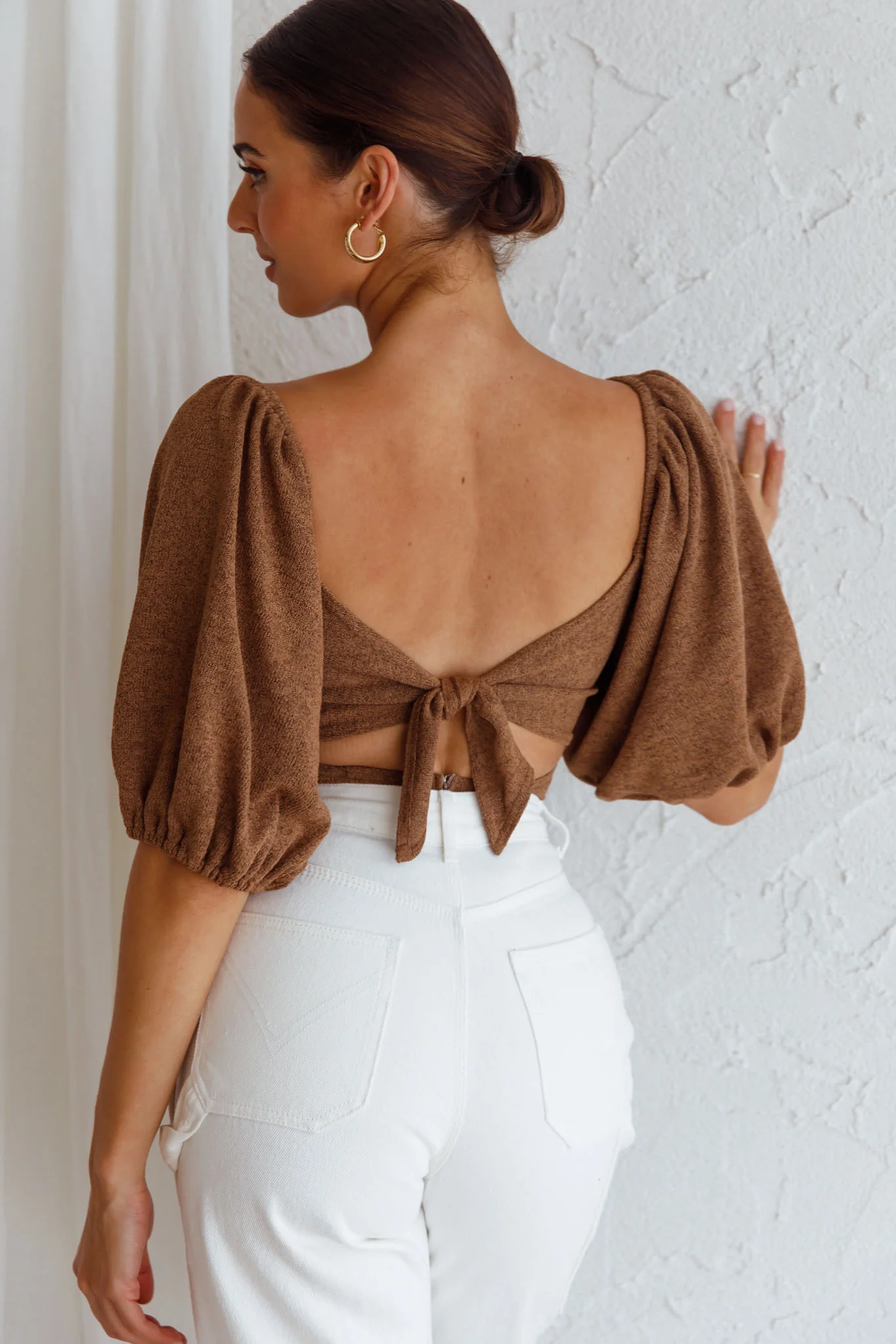 Maddi Tied Back Bodysuit Mocha - Sonourner