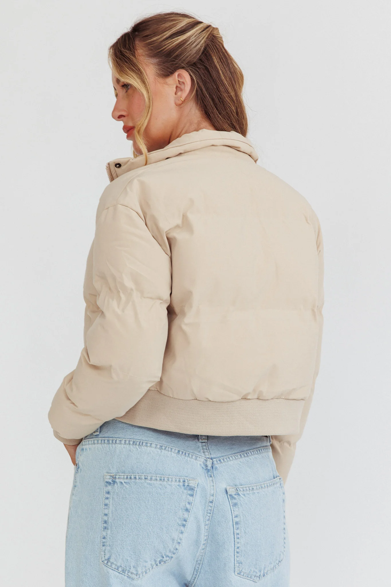 Infatuation Cropped Puffer Jacket White - Sonourner