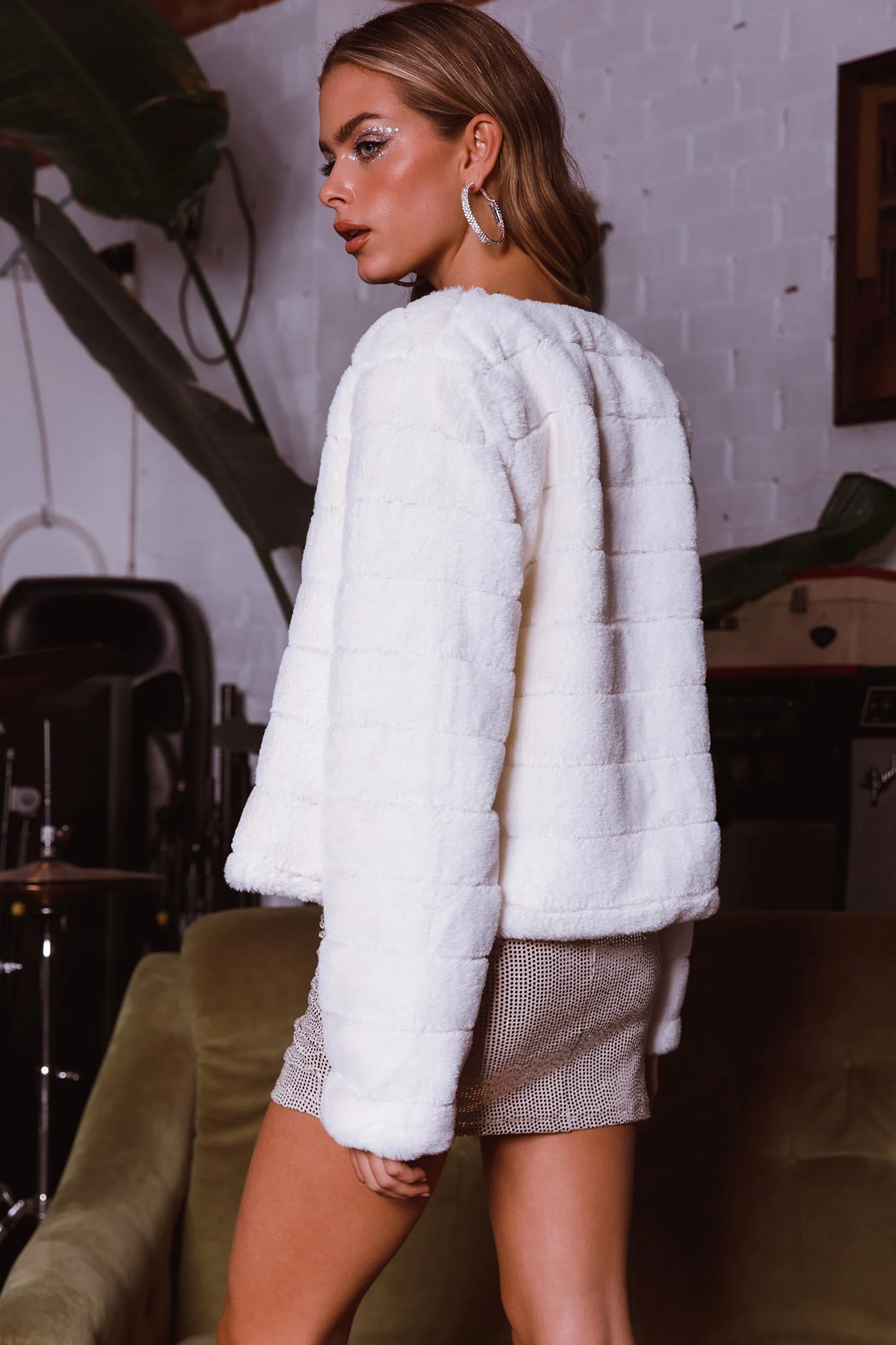 Montana Faux Fur Jacket White - Sonourner