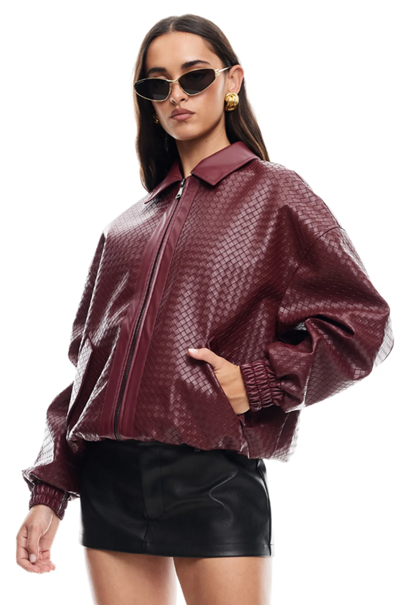 LIONESS Kenny Bomber Jacket Burgundy - Sonourner
