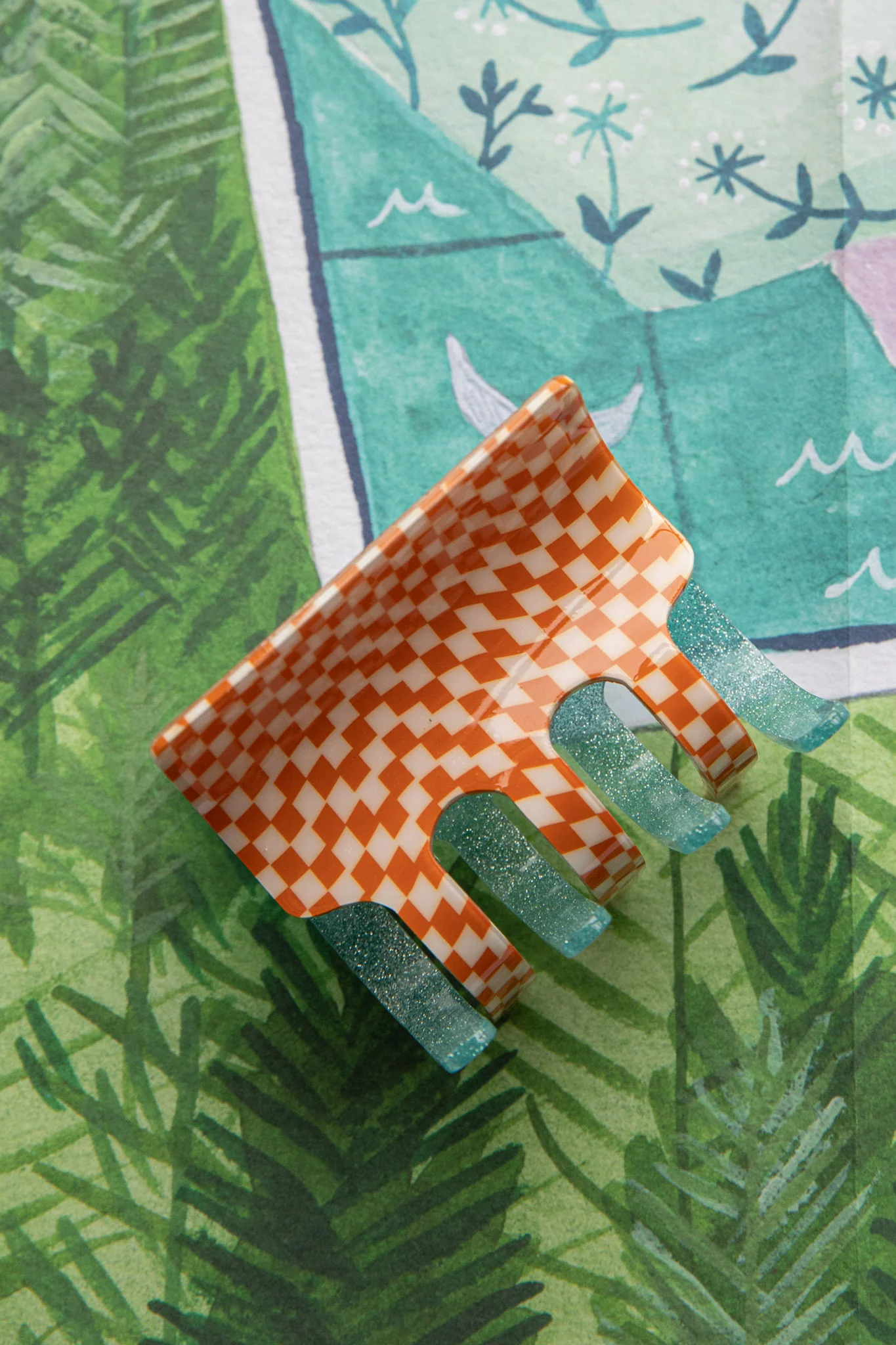 Retro Two-Side Hair Clip Orange - Sonourner