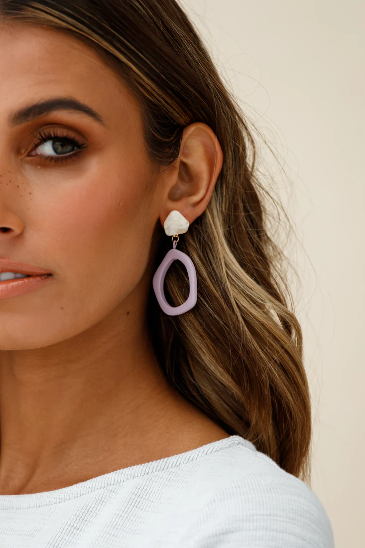 Myanmar Earrings Mauve - Sonourner